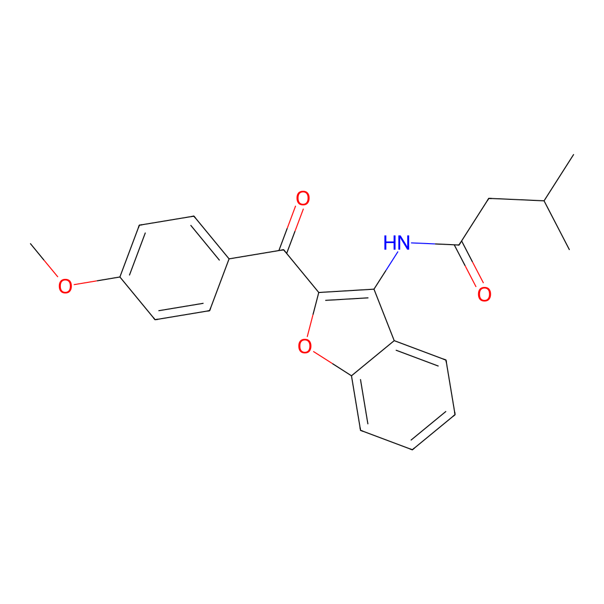N-[2-(4-methoxybenzoyl)-1-benzofuran-3-yl]-3-methylbutanamide molecular structure, CAS 630050-87-2