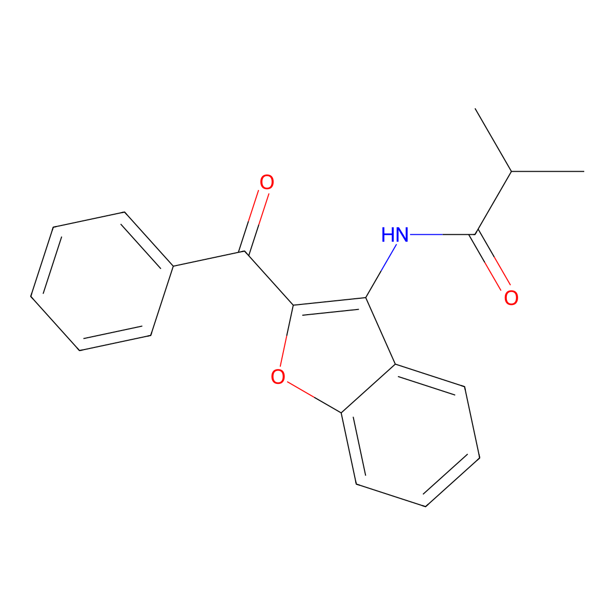 N-(2-benzoyl-1-benzofuran-3-yl)-2-methylpropanamide molecular structure, CAS 630050-98-5