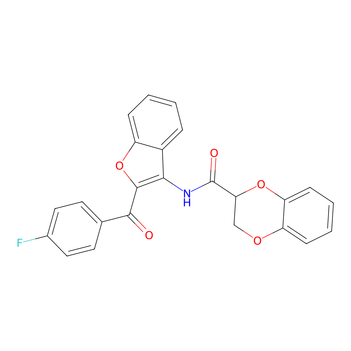 N-[2-(4-fluorobenzoyl)-1-benzofuran-3-yl]-2,3-dihydro-1,4-benzodioxine-2-carboxamide molecular structure, CAS 630051-46-6