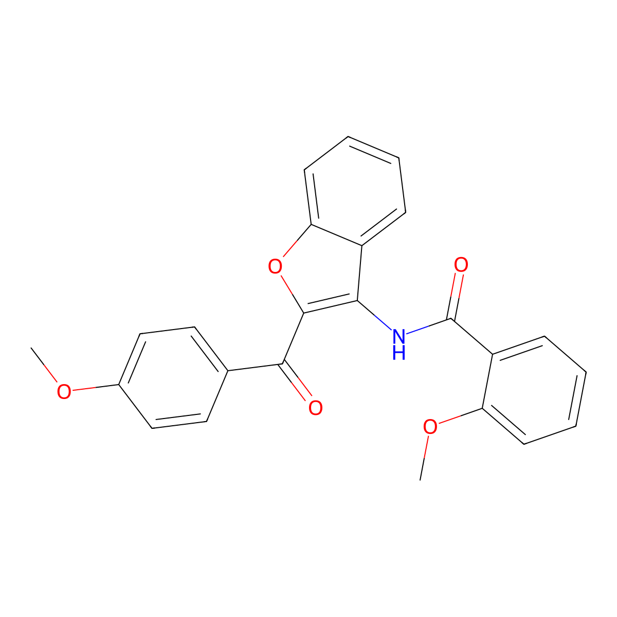 2-methoxy-N-[2-(4-methoxybenzoyl)-1-benzofuran-3-yl]benzamide molecular structure, CAS 630052-25-4