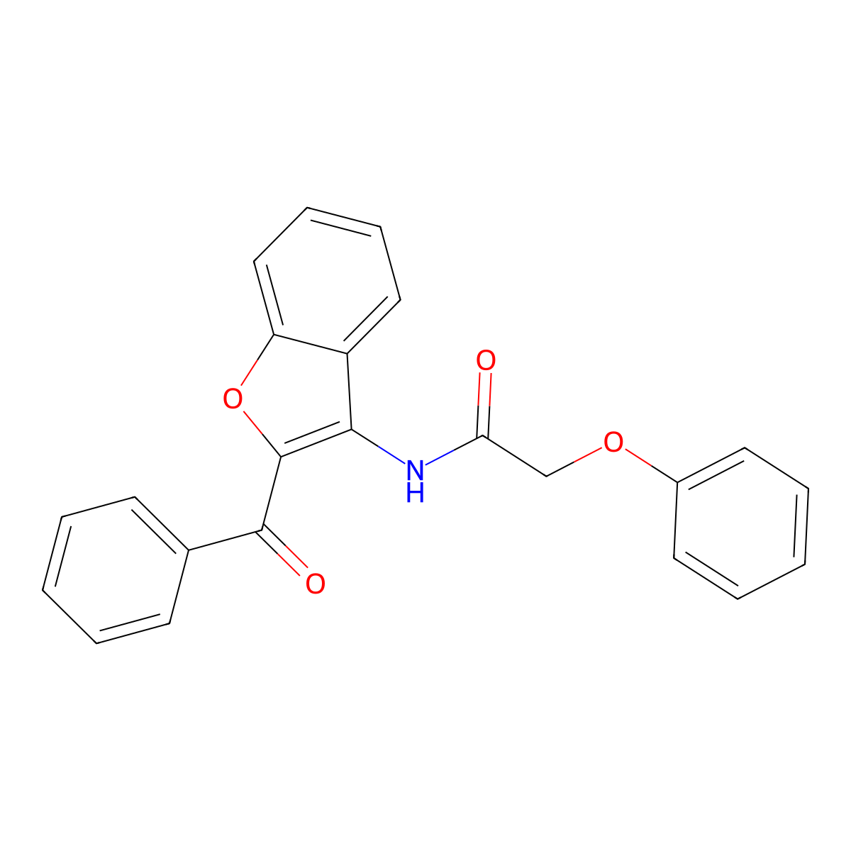 N-(2-benzoyl-1-benzofuran-3-yl)-2-phenoxyacetamide molecular structure, CAS 630057-62-4