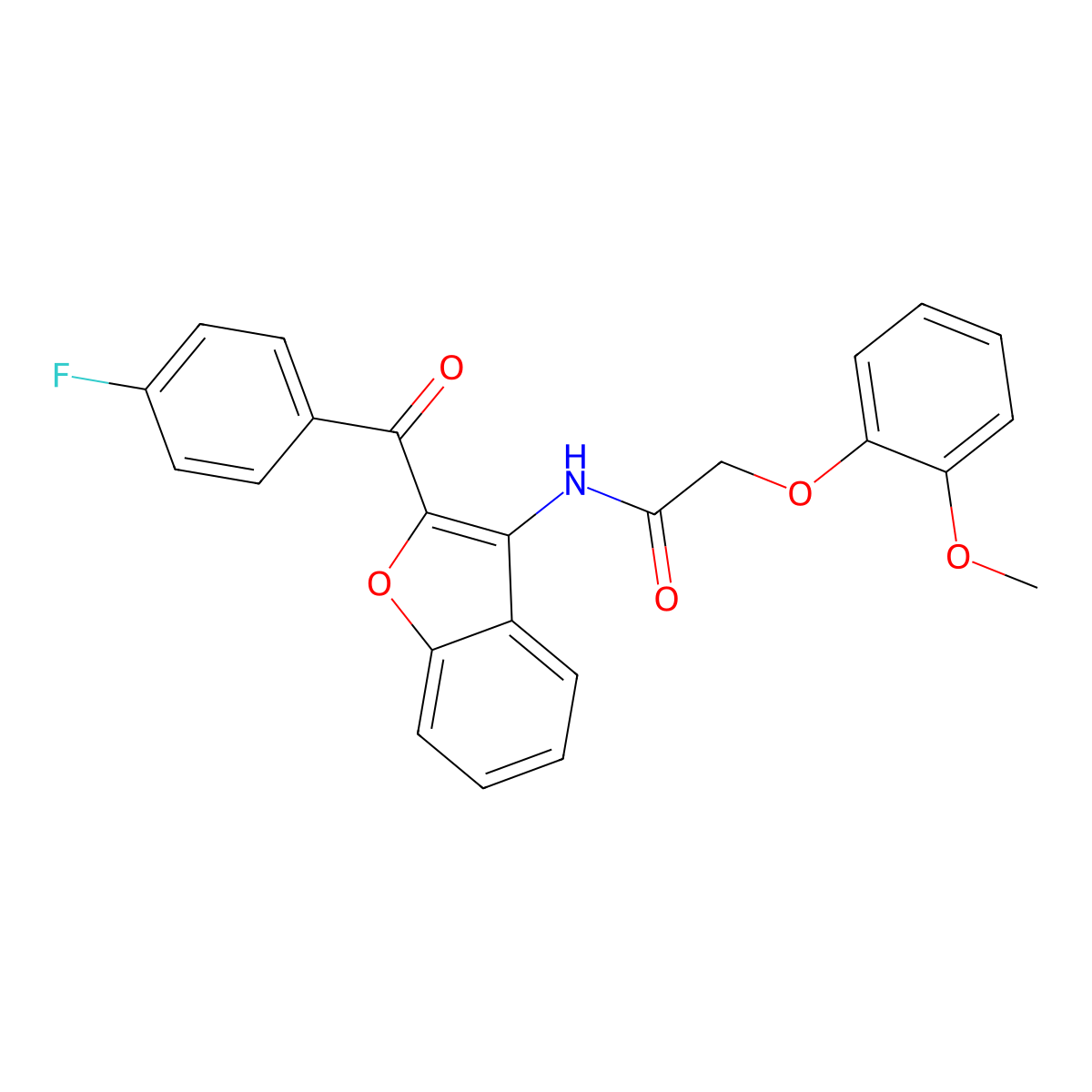 N-[2-(4-fluorobenzoyl)-1-benzofuran-3-yl]-2-(2-methoxyphenoxy)acetamide molecular structure, CAS 630057-81-7