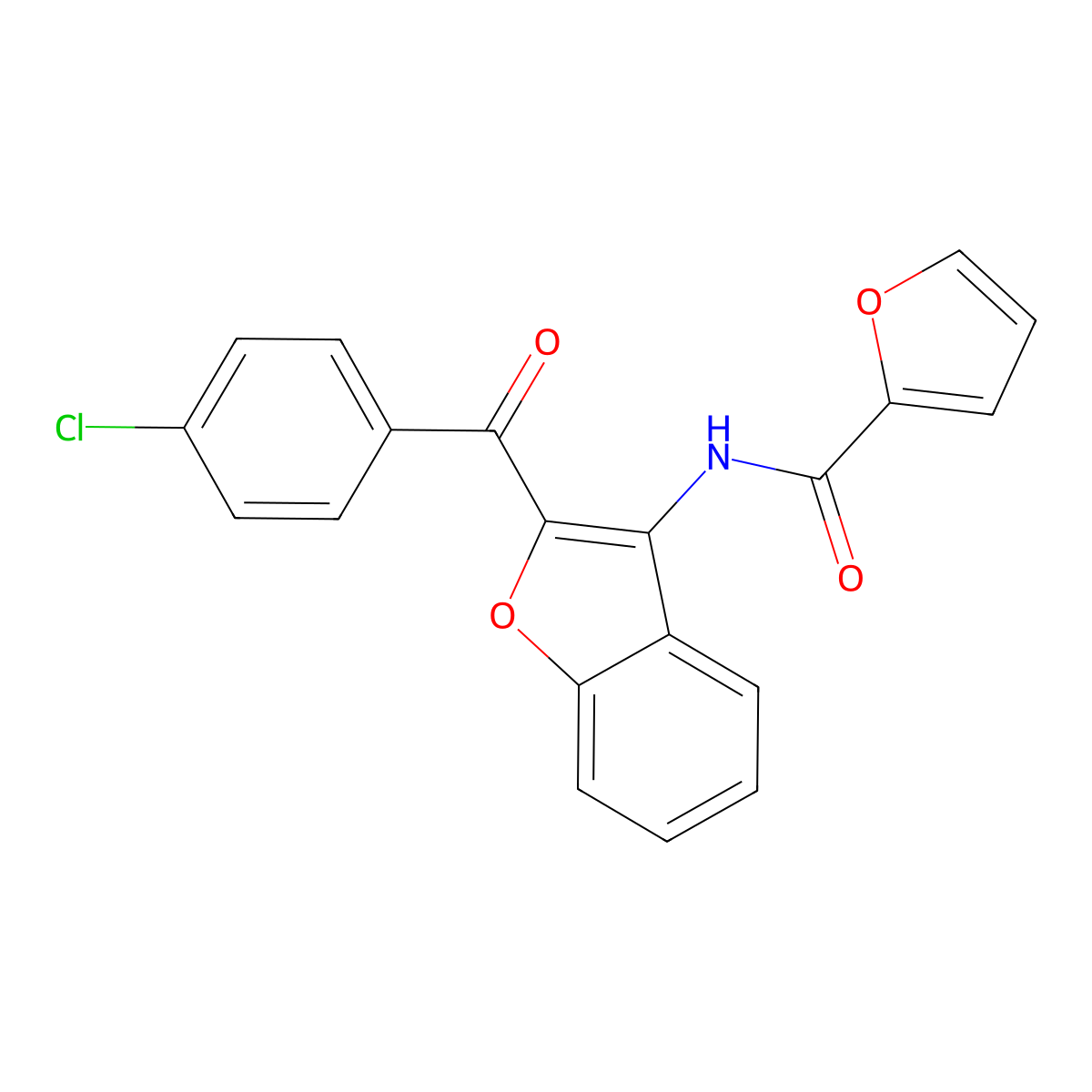 N-[2-(4-chlorobenzoyl)-1-benzofuran-3-yl]furan-2-carboxamide molecular structure, CAS 630058-30-9