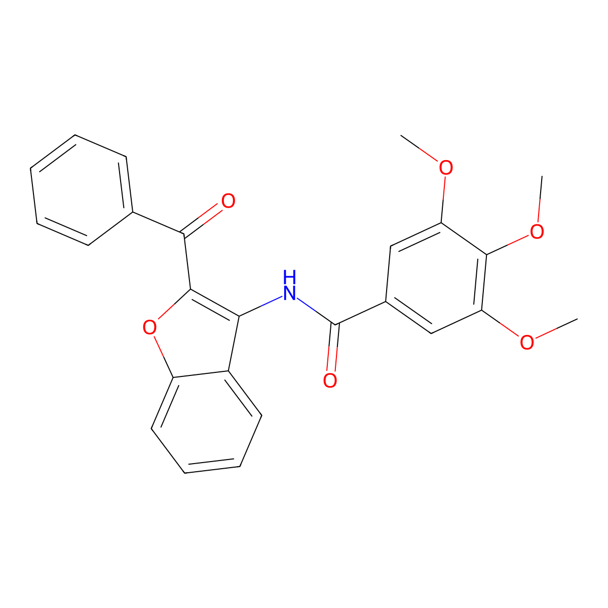 N-(2-benzoyl-1-benzofuran-3-yl)-3,4,5-trimethoxybenzamide molecular structure, CAS 630058-57-0
