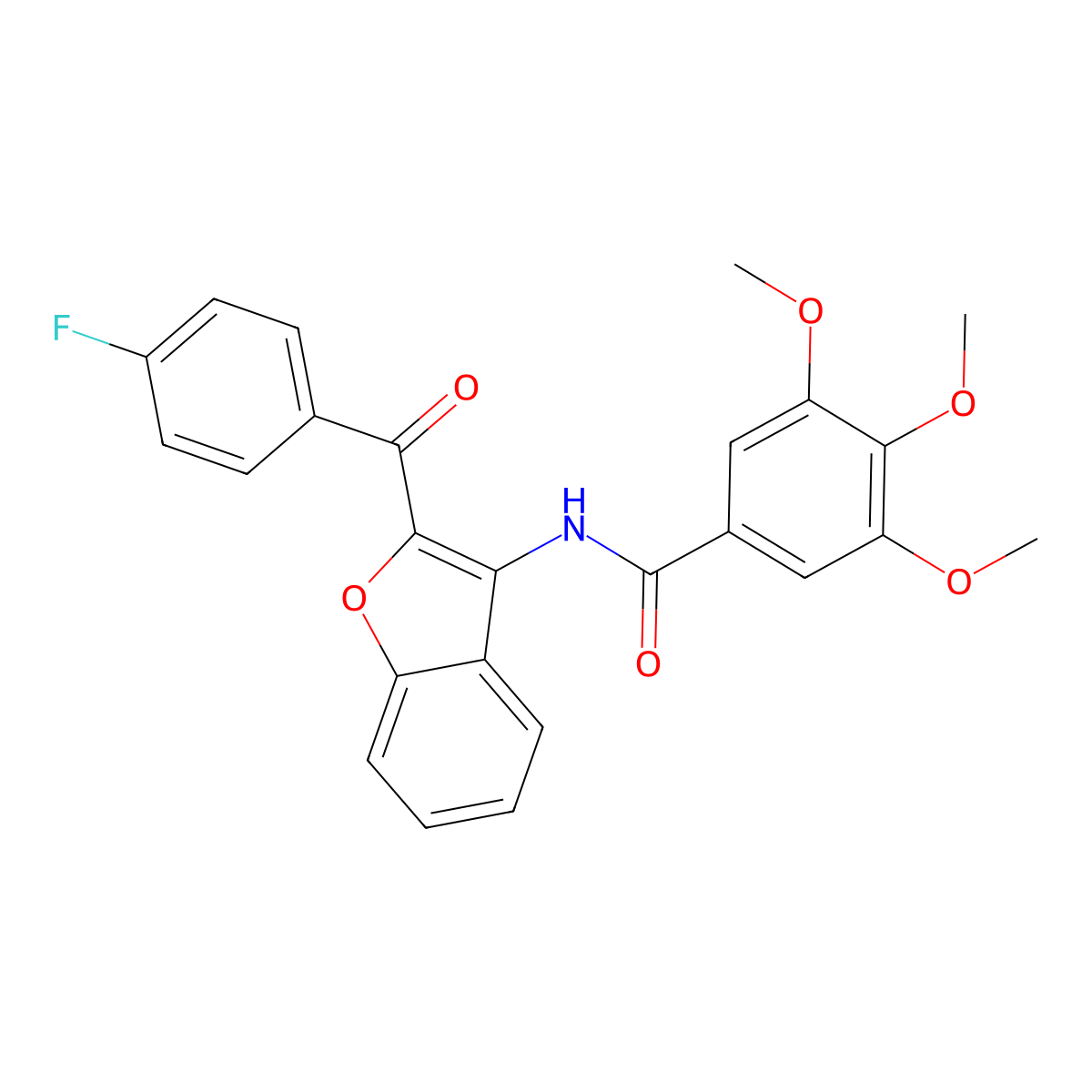 N-[2-(4-fluorobenzoyl)-1-benzofuran-3-yl]-3,4,5-trimethoxybenzamide molecular structure, CAS 630058-59-2