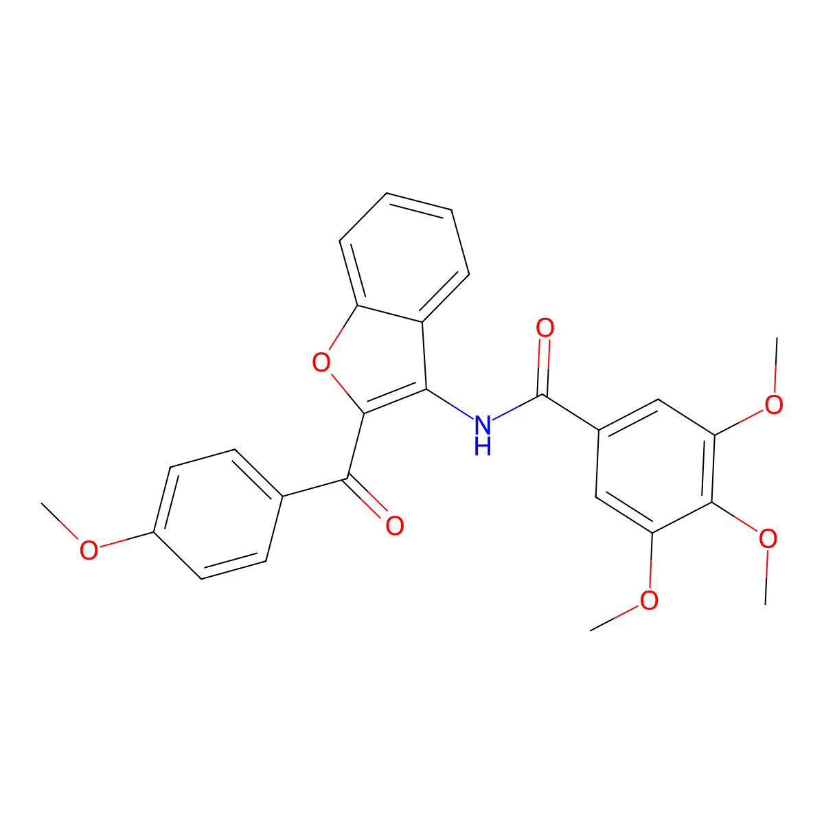3,4,5-trimethoxy-N-[2-(4-methoxybenzoyl)-1-benzofuran-3-yl]benzamide molecular structure, CAS 630058-60-5