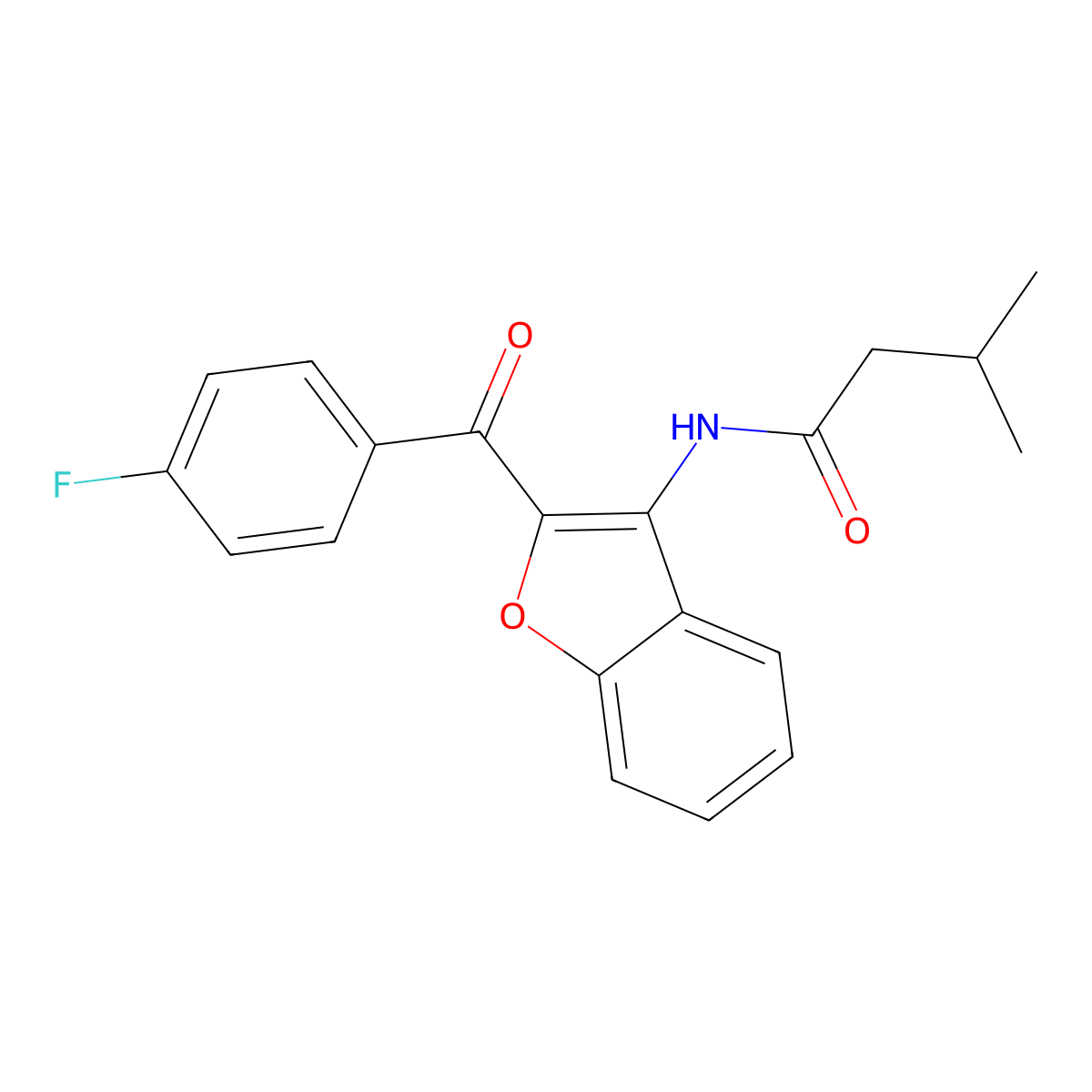 N-[2-(4-fluorobenzoyl)-1-benzofuran-3-yl]-3-methylbutanamide molecular structure, CAS 630062-49-6