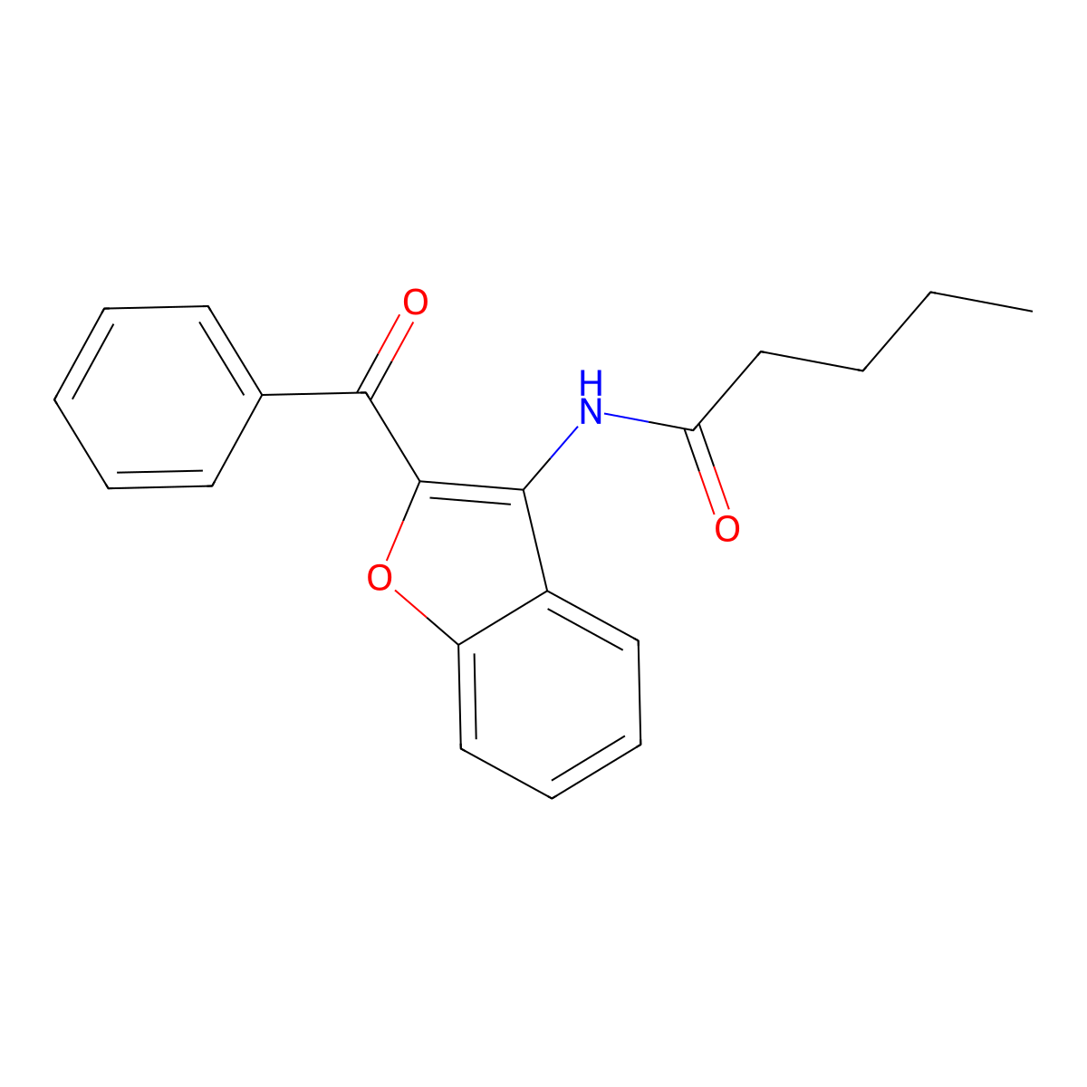 N-(2-benzoyl-1-benzofuran-3-yl)pentanamide molecular structure, CAS 630062-53-2