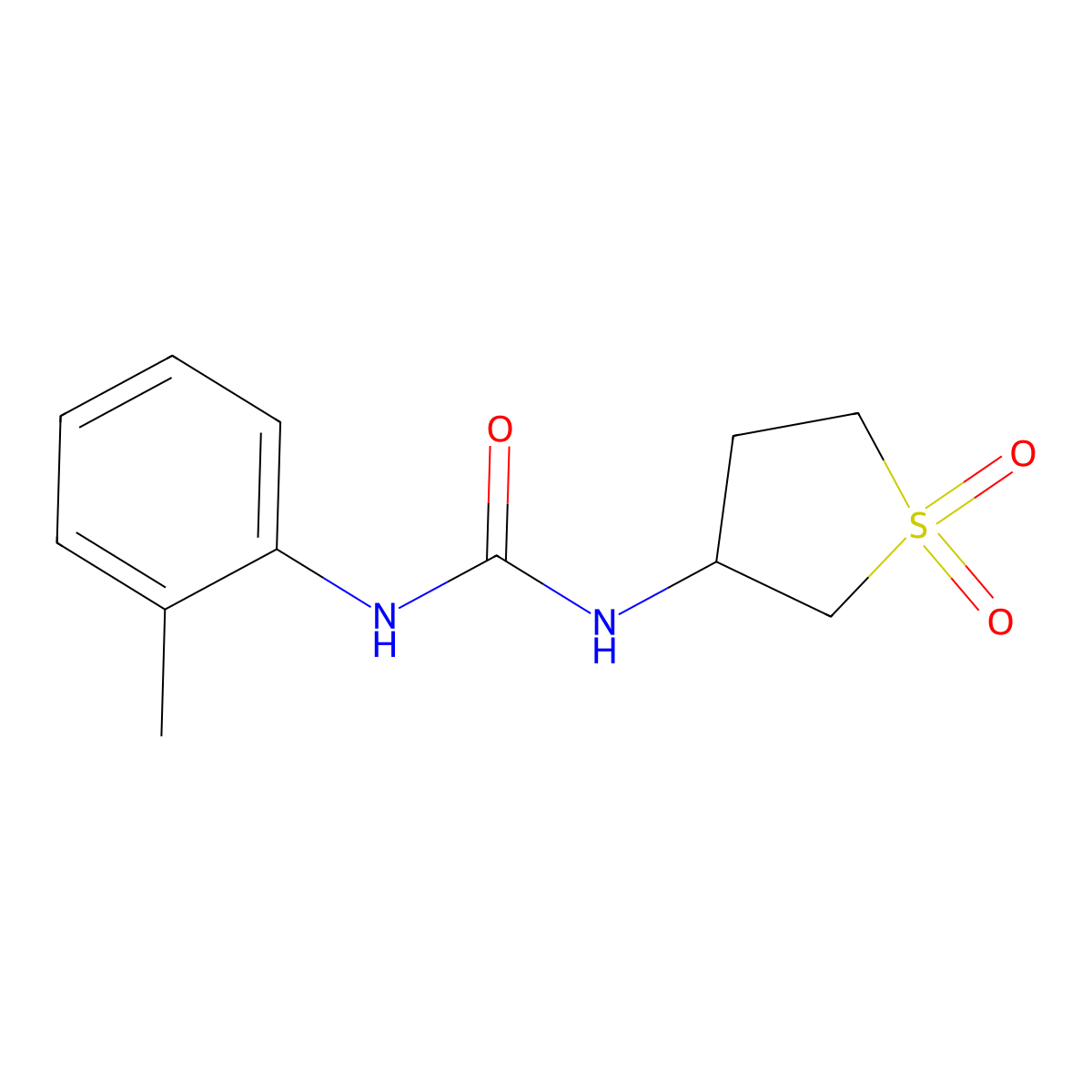 1-(1,1-Dioxothiolan-3-yl)-3-(2-methylphenyl)urea molecular structure, CAS 630065-19-9