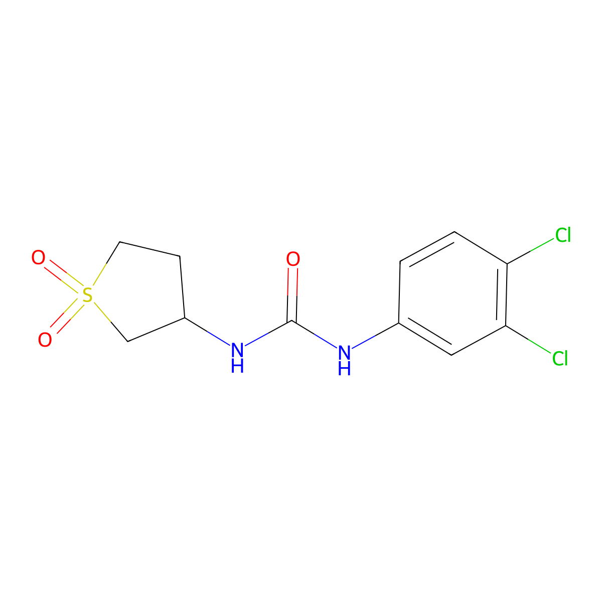 1-(3,4-Dichlorophenyl)-3-(1,1-dioxidotetrahydrothiophen-3-yl)urea molecular structure, CAS 630065-22-4