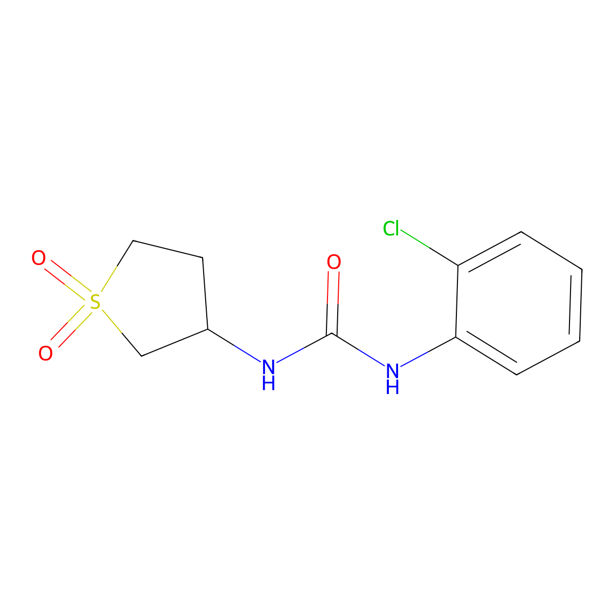 1-(2-Chlorophenyl)-3-(1,1-dioxidotetrahydrothiophen-3-yl)urea molecular structure, CAS 630065-25-7