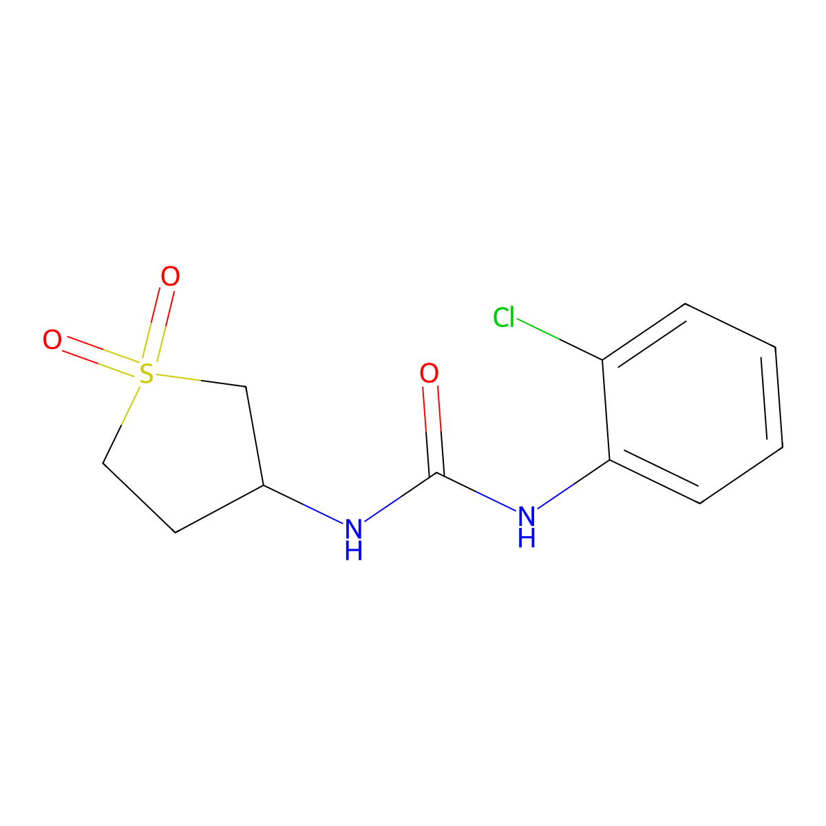 1-(2-Chlorophenyl)-3-(1,1-dioxidotetrahydrothiophen-3-yl)urea molecular structure, CAS 630065-25-7