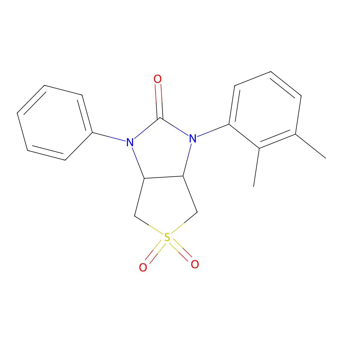 1-(2,3-dimethylphenyl)-3-phenyltetrahydro-1H-thieno[3,4-d]imidazol-2(3H)-one 5,5-dioxide molecular structure, CAS 630065-28-0