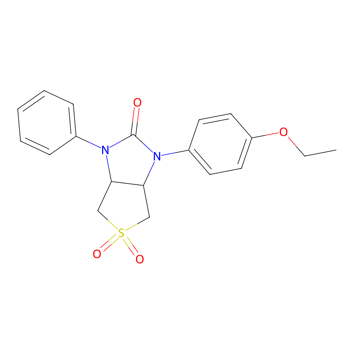 1-(4-ethoxyphenyl)-3-phenyltetrahydro-1H-thieno[3,4-d]imidazol-2(3H)-one 5,5-dioxide molecular structure, CAS 630065-37-1