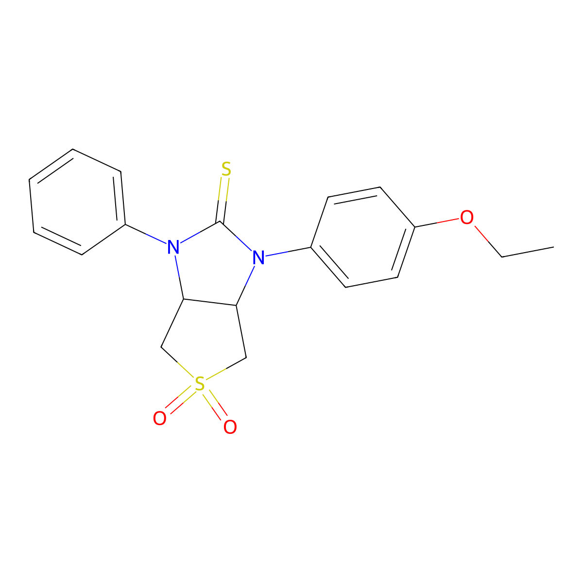 1-(4-ethoxyphenyl)-3-phenyltetrahydro-1H-thieno[3,4-d]imidazole-2(3H)-thione 5,5-dioxide molecular structure, CAS 630065-40-6
