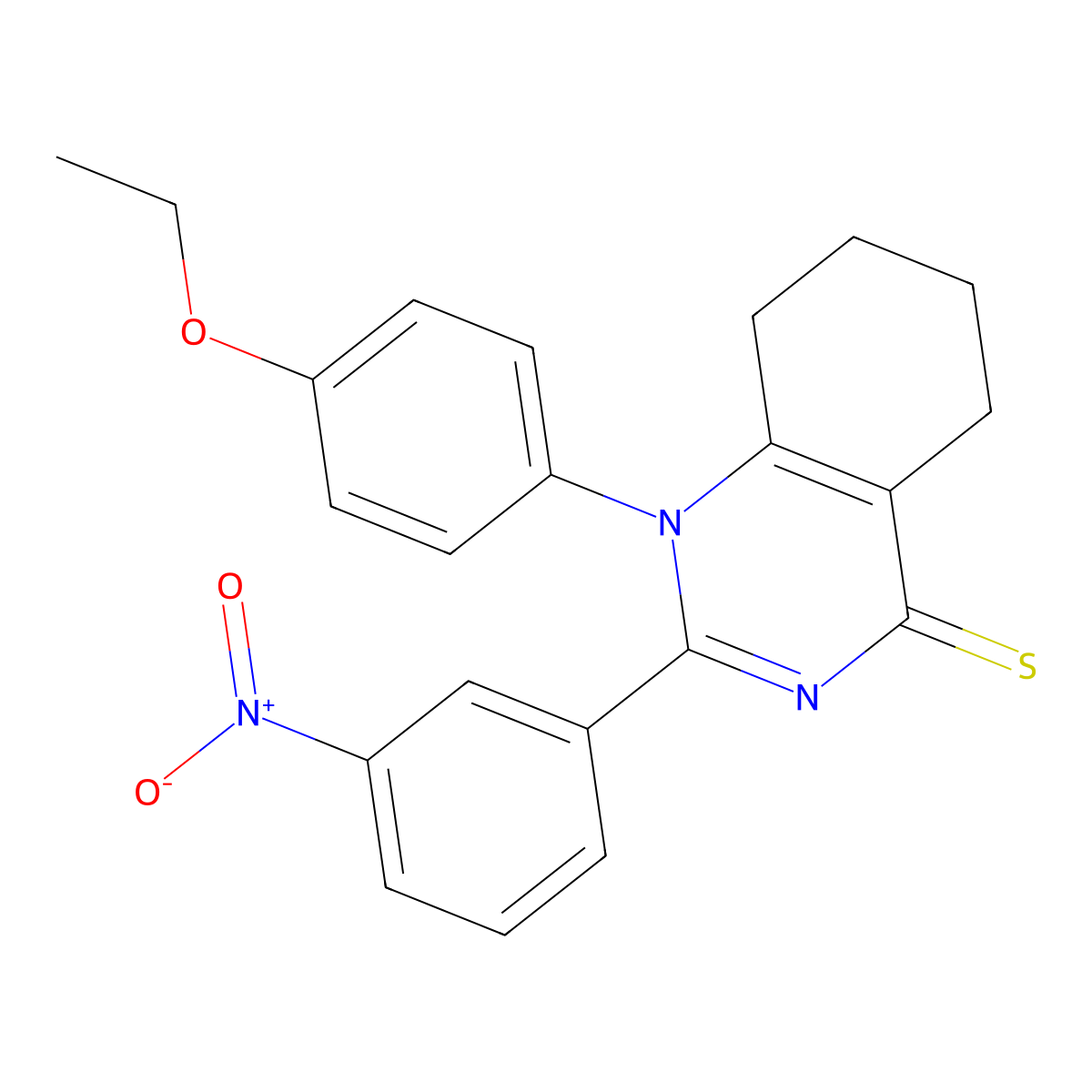 1-(4-Ethoxyphenyl)-2-(3-nitrophenyl)-5,6,7,8-tetrahydroquinazoline-4-thione molecular structure, CAS 630065-52-0