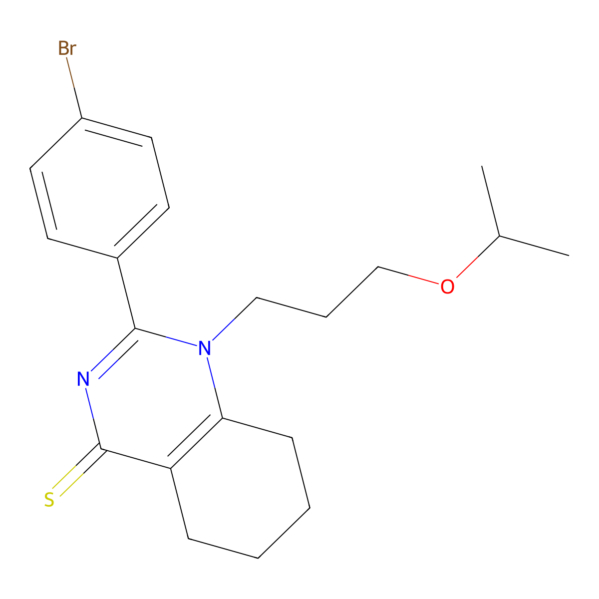 2-(4-bromophenyl)-1-(3-isopropoxypropyl)-5,6,7,8-tetrahydroquinazoline-4(1H)-thione molecular structure, CAS 630065-64-4