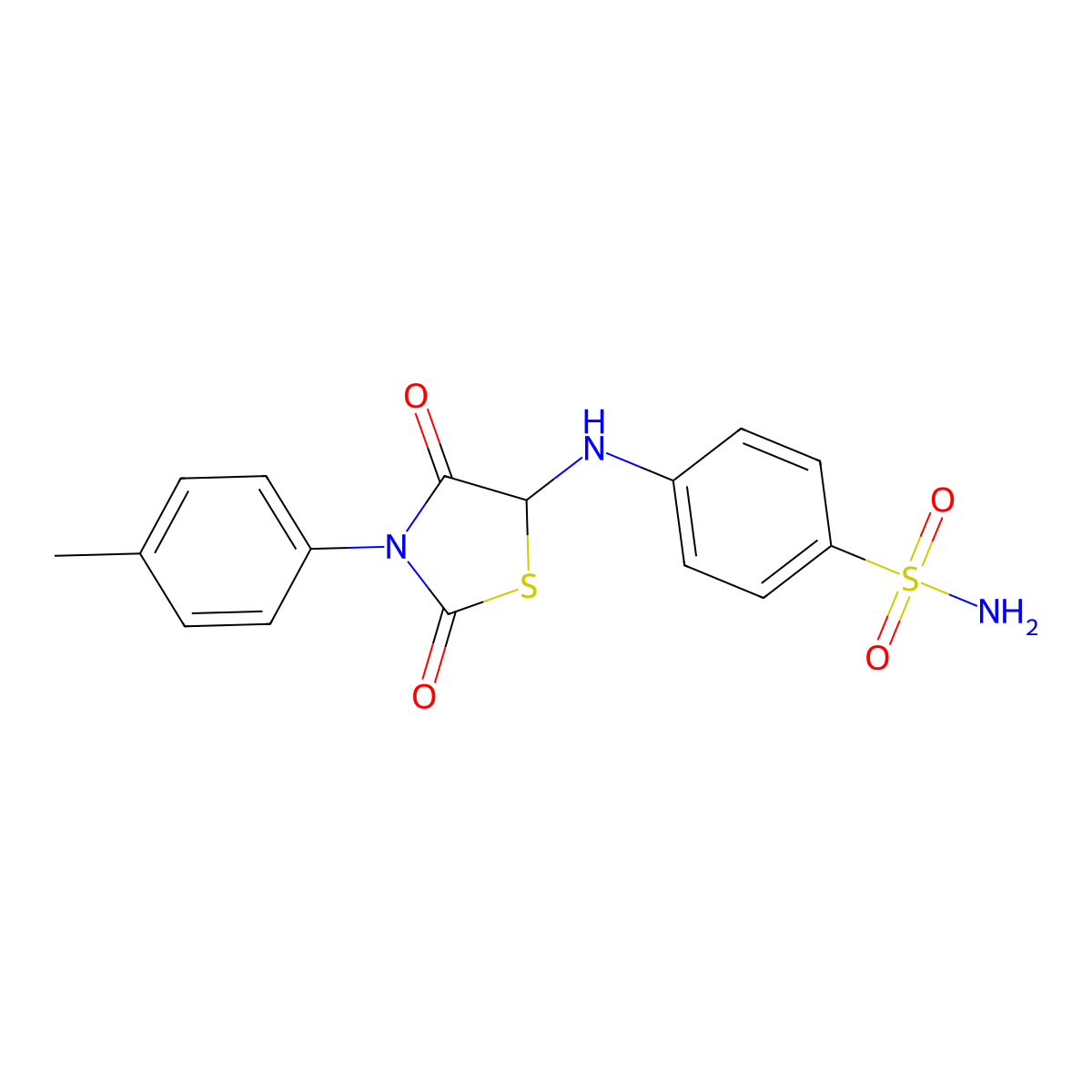 4-((2,4-Dioxo-3-(p-tolyl)thiazolidin-5-yl)amino)benzenesulfonamide molecular structure, CAS 630065-88-2