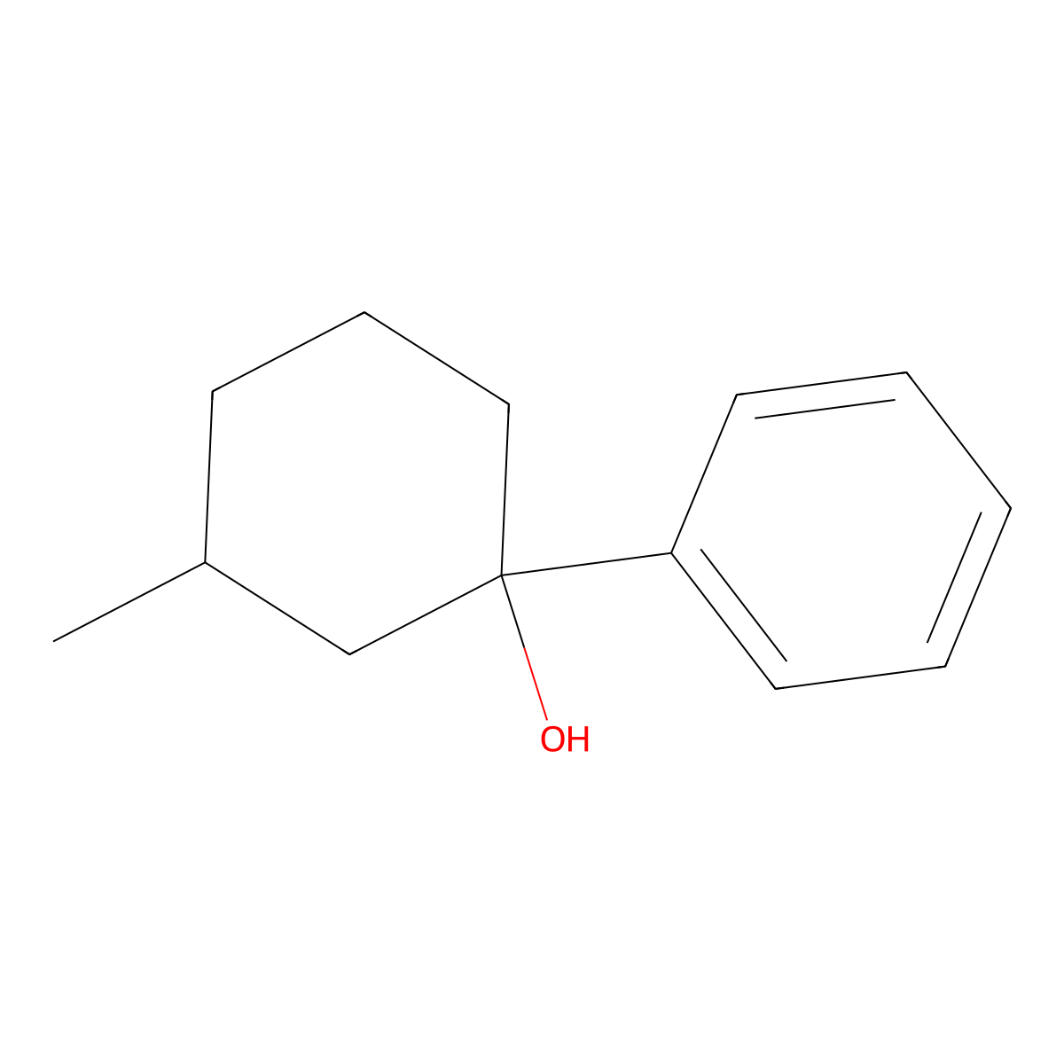 3-Methyl-1-phenylcyclohexan-1-ol molecular structure, CAS 63007-44-3