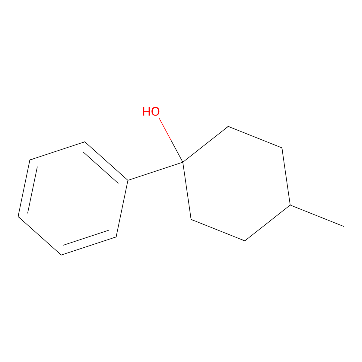 4-Methyl-1-phenylcyclohexanol molecular structure, CAS 63007-45-4