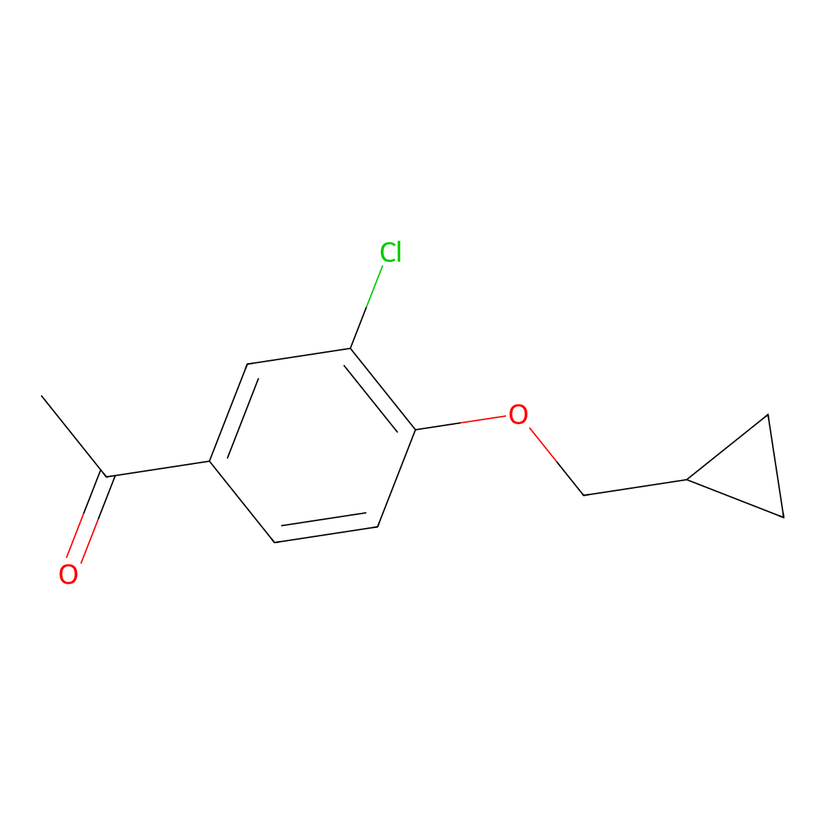 1-(3-Chloro-4-(cyclopropylmethoxy)phenyl)ethanone molecular structure, CAS 63007-64-7