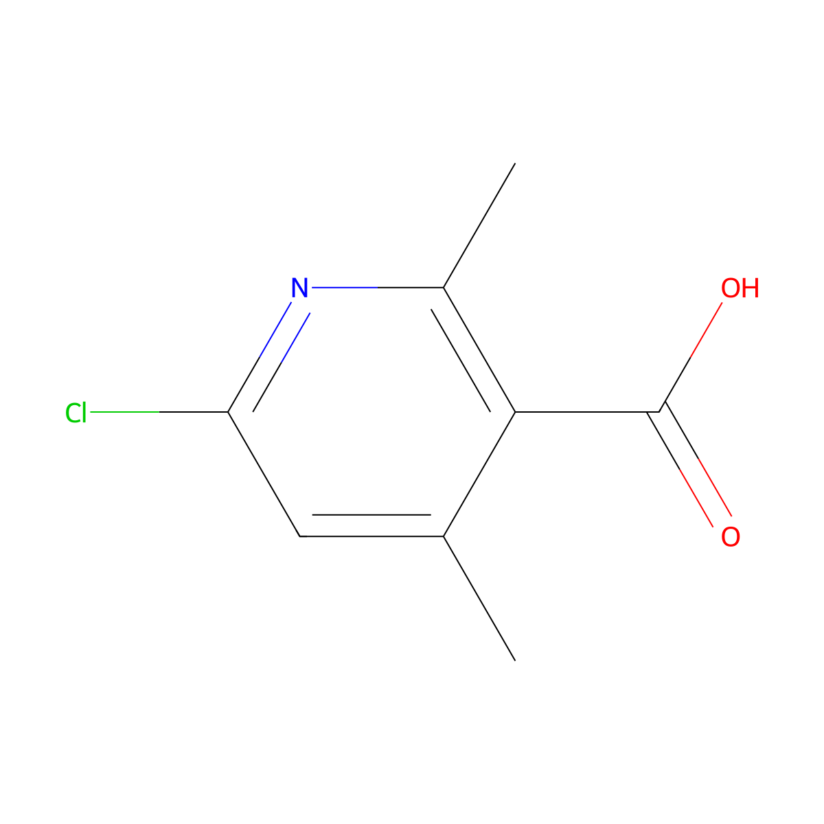 6-Chloro-2,4-dimethylnicotinic acid molecular structure, CAS 630082-81-4