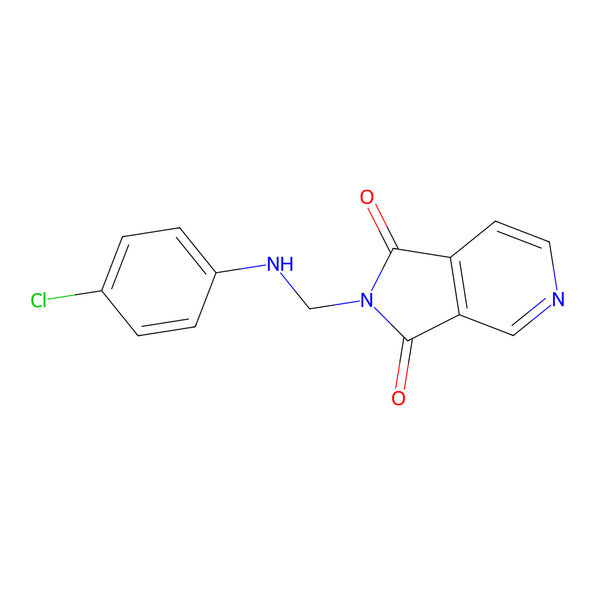2-(((4-chlorophenyl)amino)methyl)-1H-pyrrolo[3,4-c]pyridine-1,3(2H)-dione molecular structure, CAS 630083-02-2