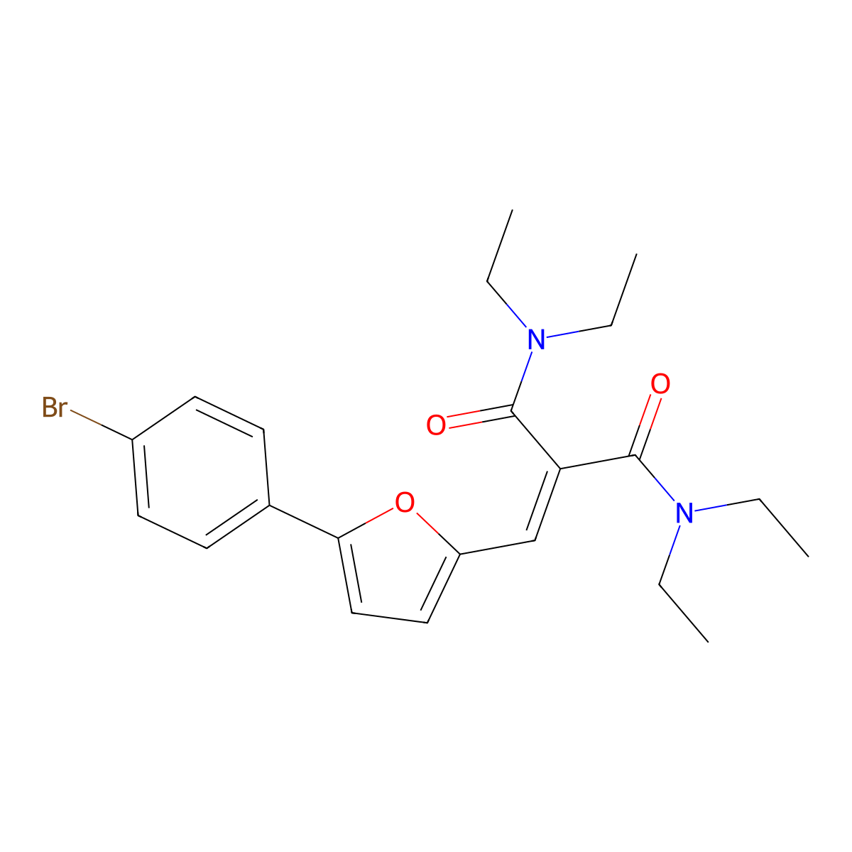 2-{[5-(4-bromophenyl)furan-2-yl]methylidene}-N,N,N',N'-tetraethylpropanediamide molecular structure, CAS 630090-19-6