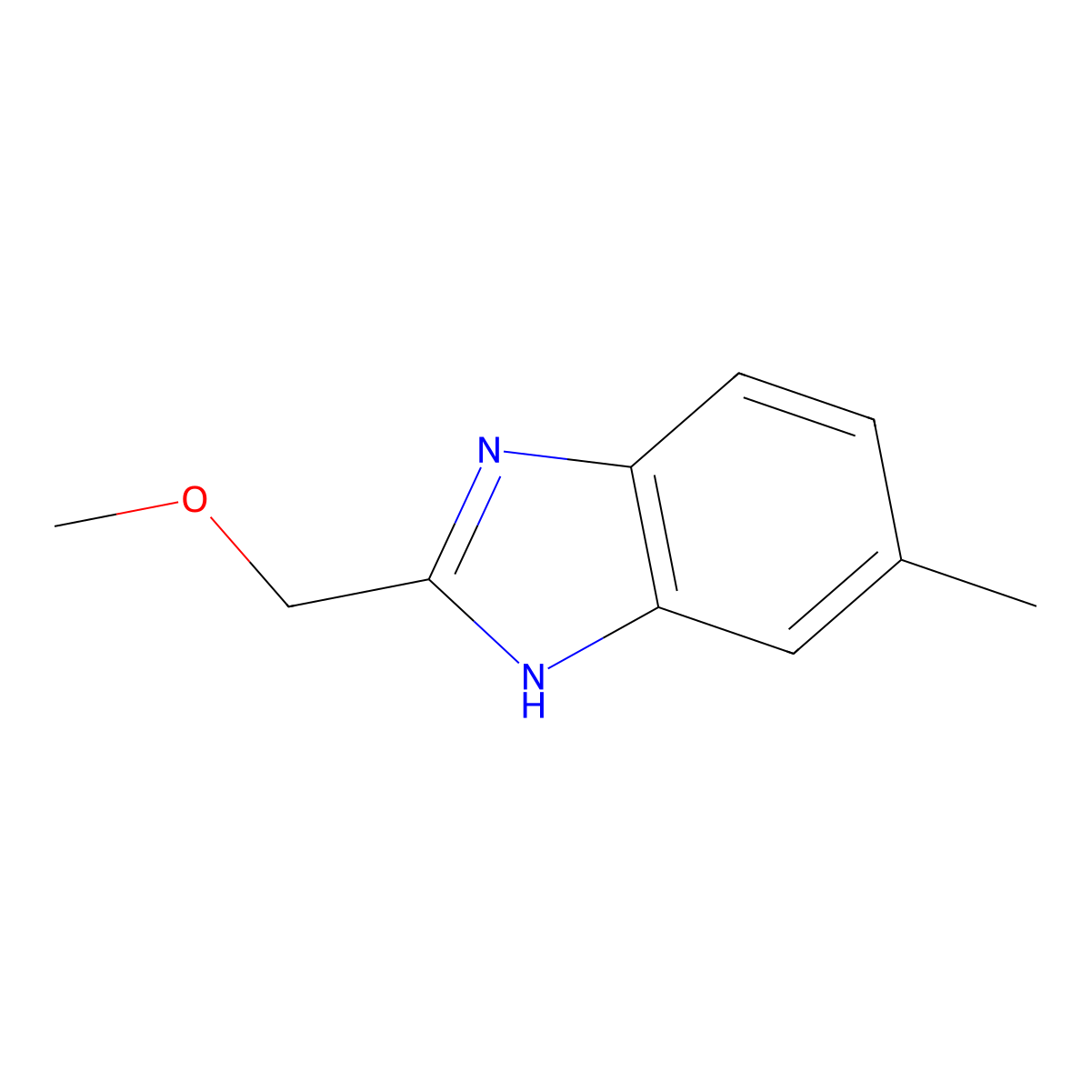 2-(methoxymethyl)-5-methyl-1H-benzimidazole molecular structure, CAS 630091-38-2