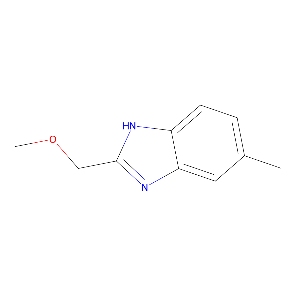 2-(methoxymethyl)-5-methyl-1H-benzimidazole molecular structure, CAS 630091-38-2