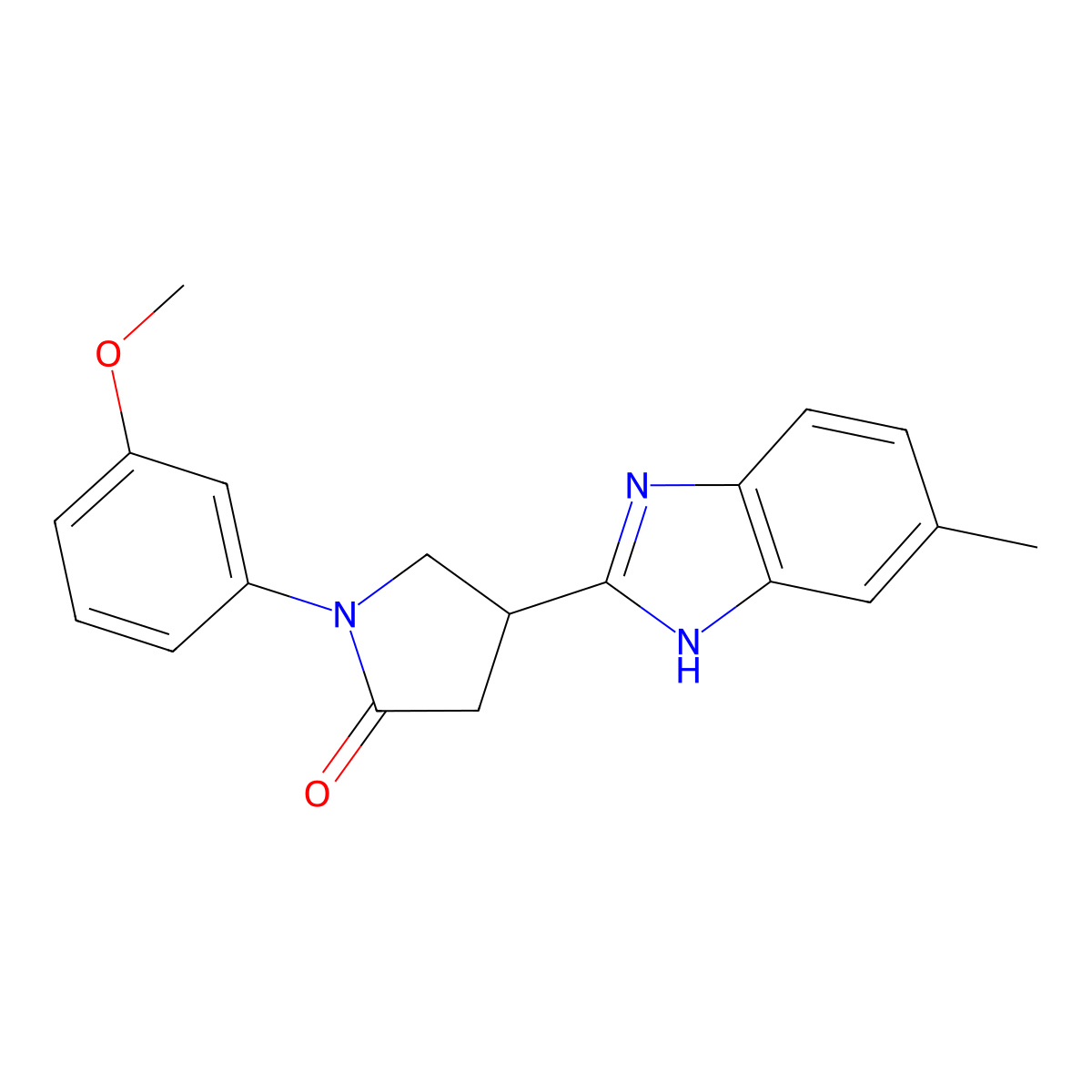 1-(3-methoxyphenyl)-4-(5-methyl-1H-benzimidazol-2-yl)pyrrolidin-2-one molecular structure, CAS 630091-45-1