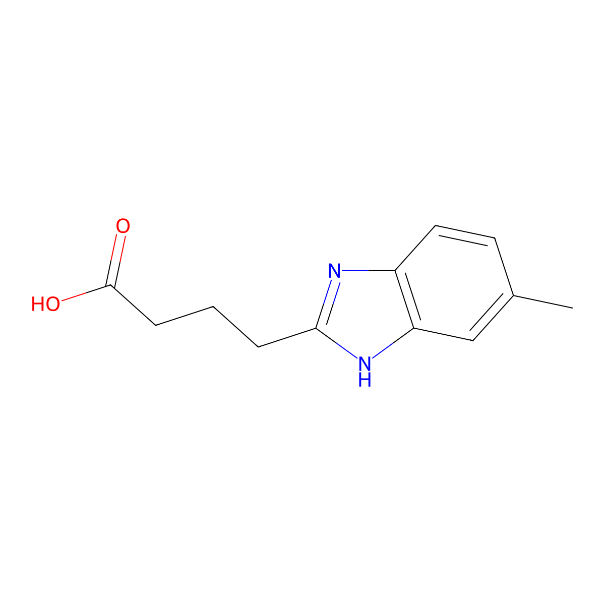 4-(5-Methyl-1H-benzoimidazol-2-yl)-butyric acid molecular structure, CAS 630091-50-8
