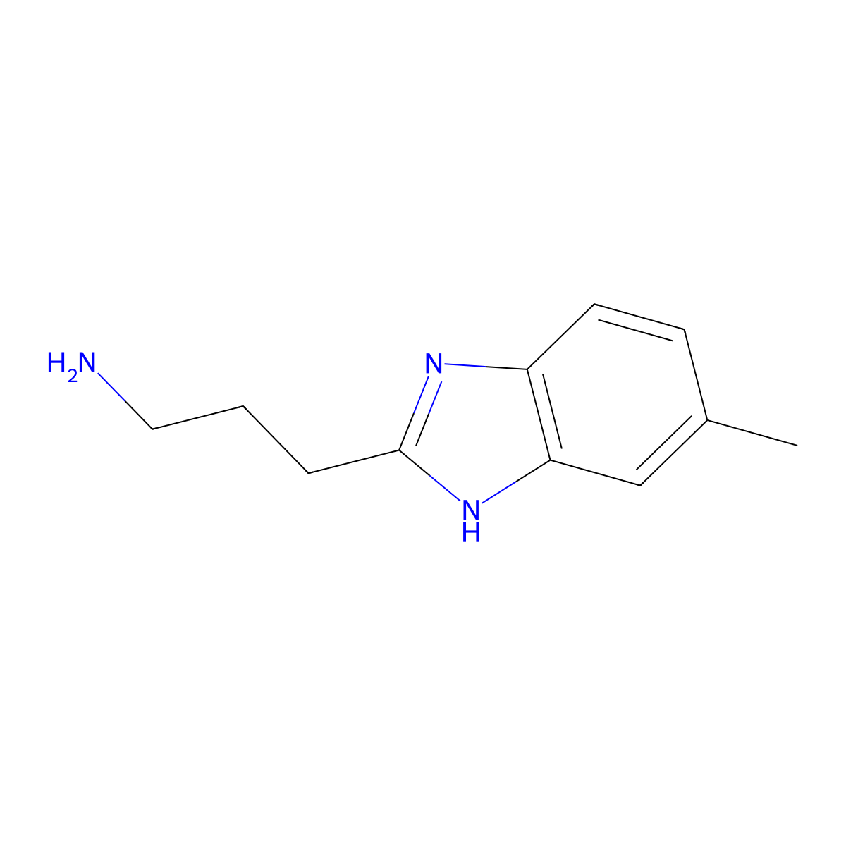 3-(5-methyl-1H-benzimidazol-2-yl)propan-1-amine molecular structure, CAS 630091-53-1
