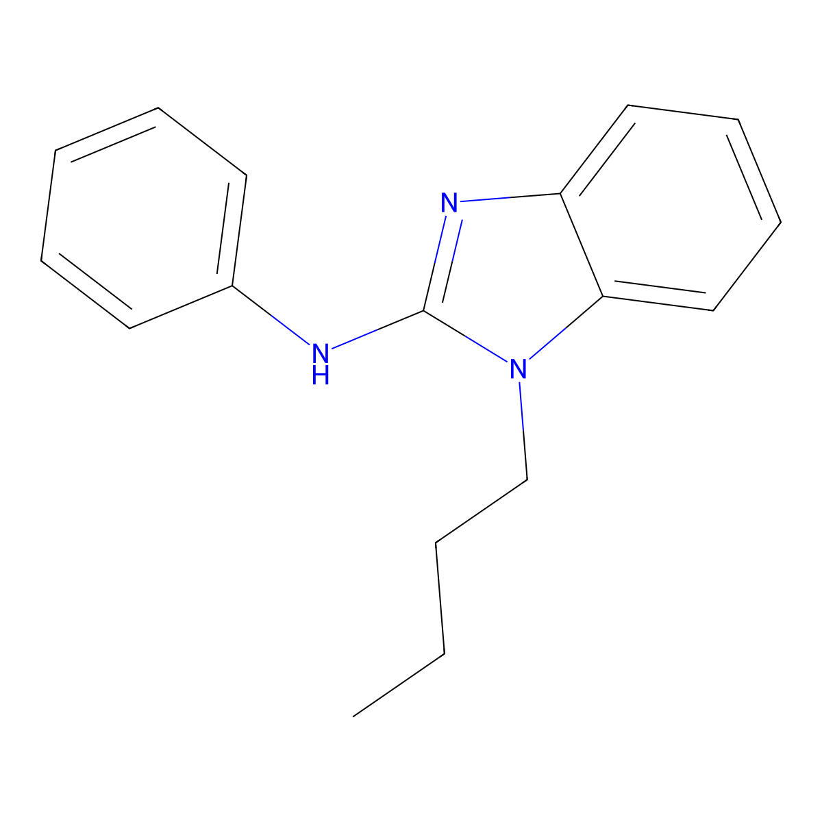 1-butyl-N-phenyl-1H-benzimidazol-2-amine molecular structure, CAS 630091-65-5
