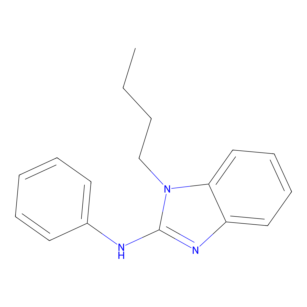 1-butyl-N-phenyl-1H-benzimidazol-2-amine molecular structure, CAS 630091-65-5