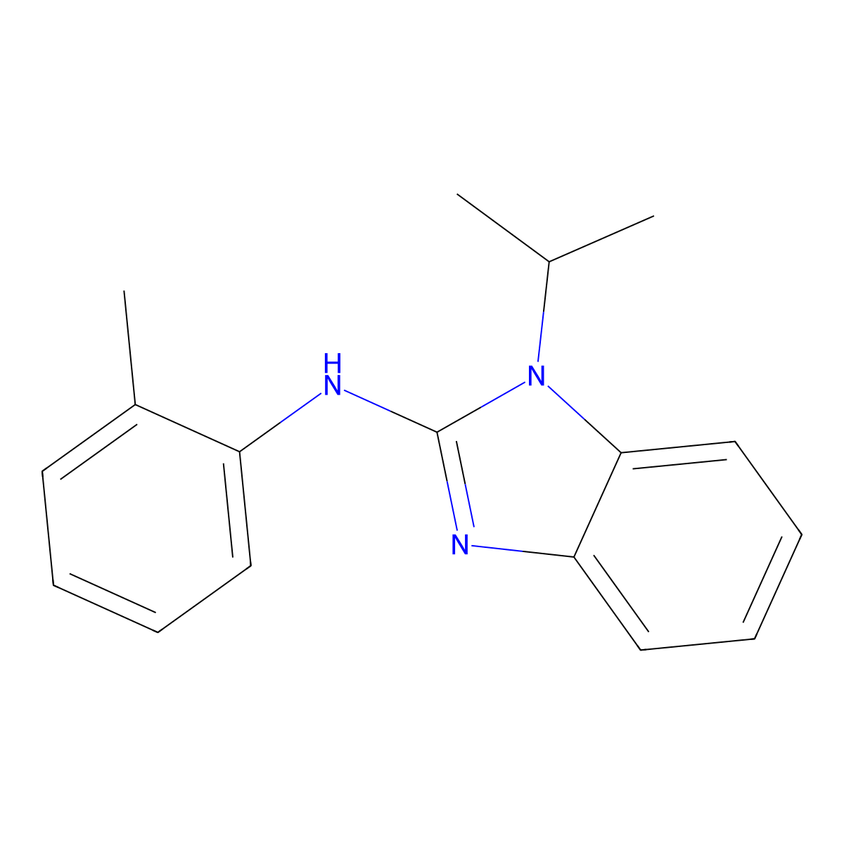 N-(2-methylphenyl)-1-propan-2-ylbenzimidazol-2-amine molecular structure, CAS 630091-74-6