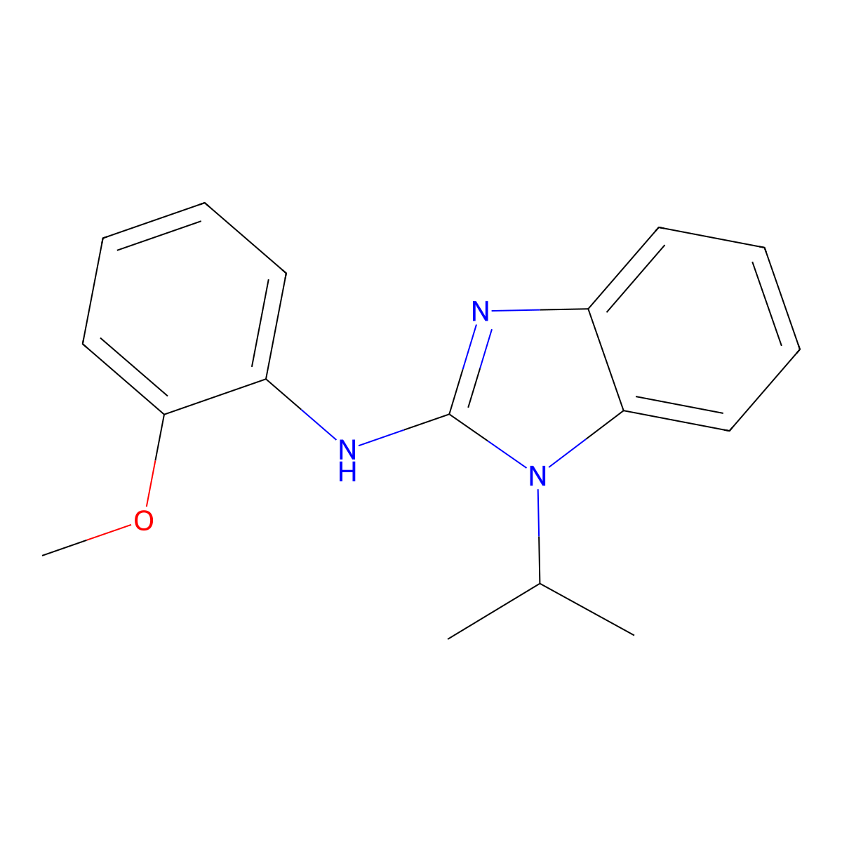1-isopropyl-N-(2-methoxyphenyl)-1H-benzo[d]imidazol-2-amine molecular structure, CAS 630091-83-7