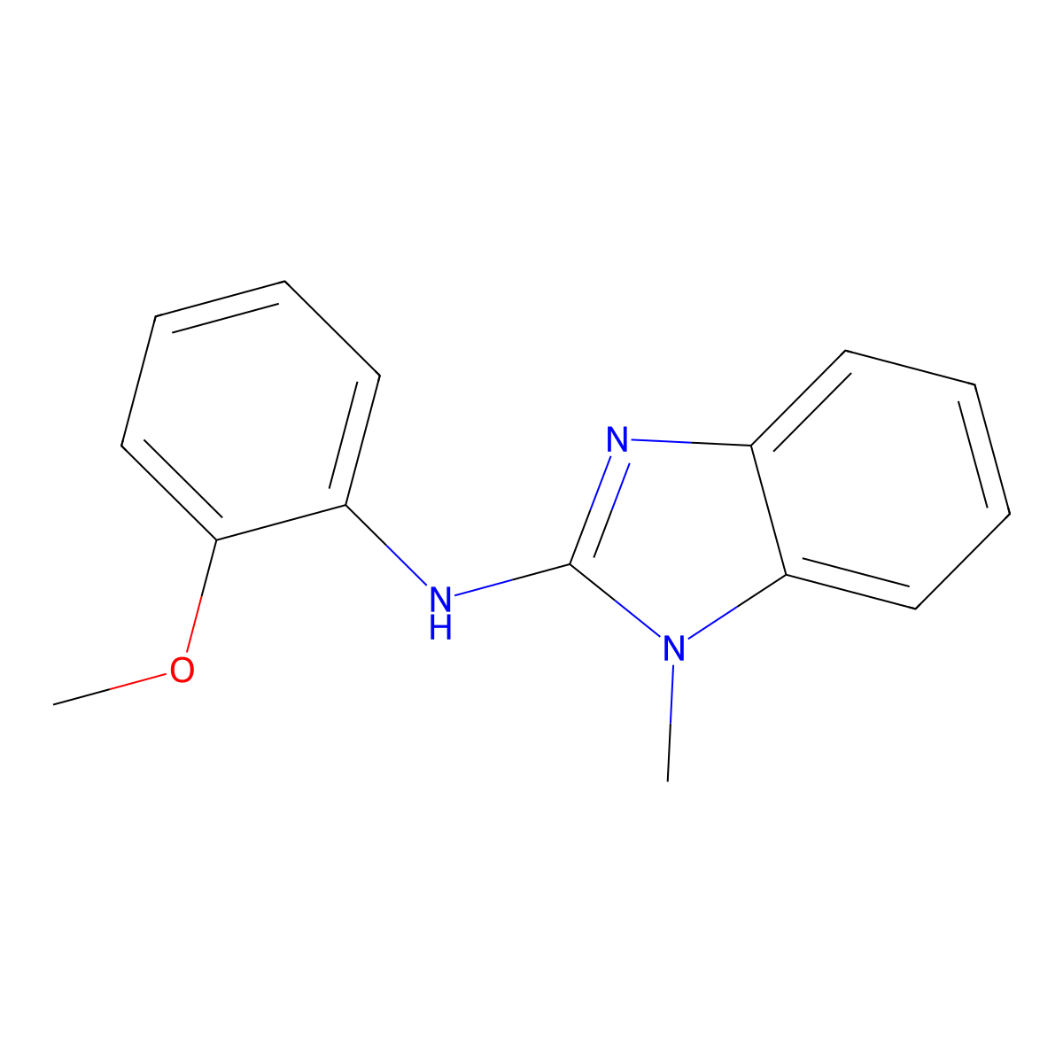 N-(2-methoxyphenyl)-1-methylbenzimidazol-2-amine molecular structure, CAS 630091-84-8