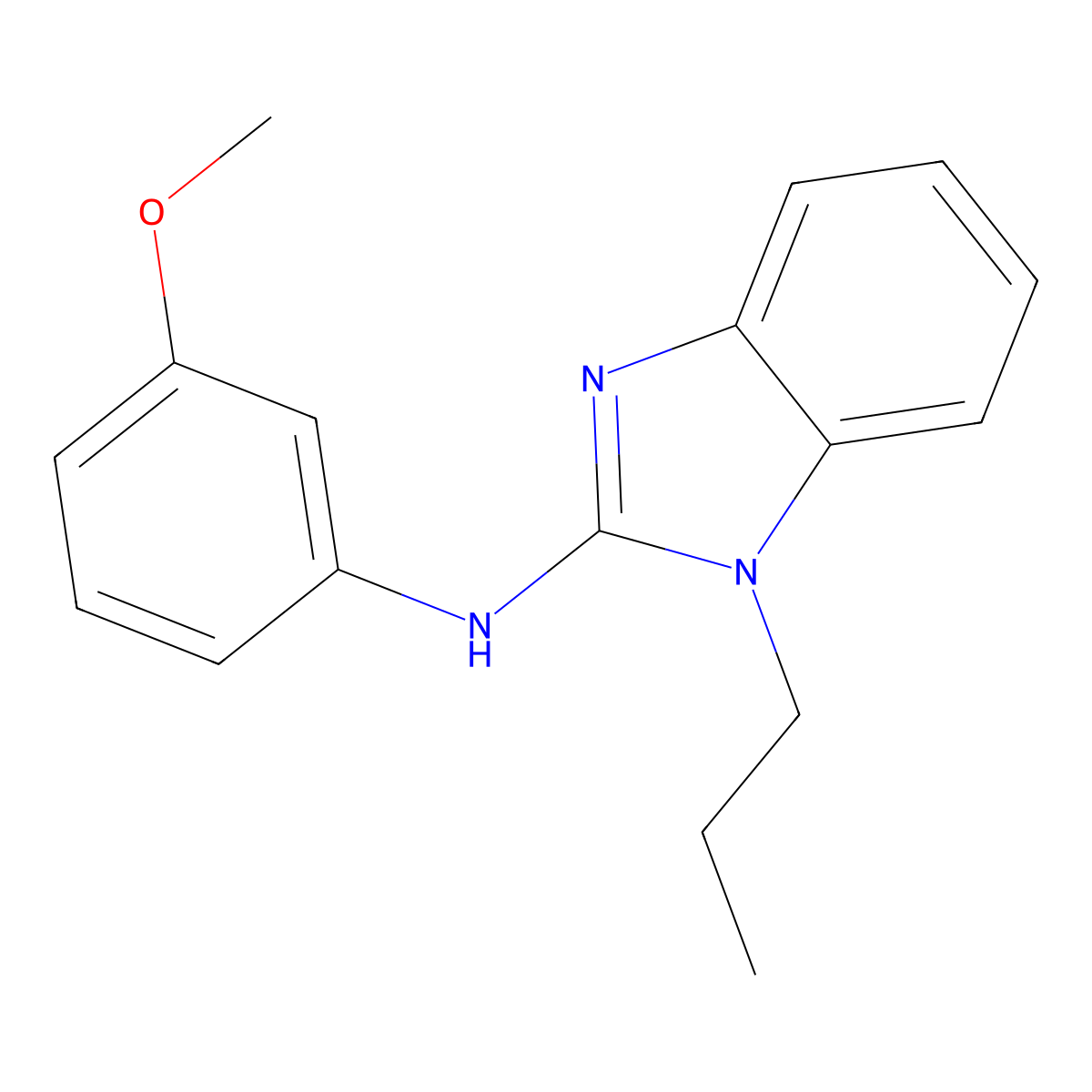 N-(3-methoxyphenyl)-1-propylbenzimidazol-2-amine molecular structure, CAS 630092-27-2