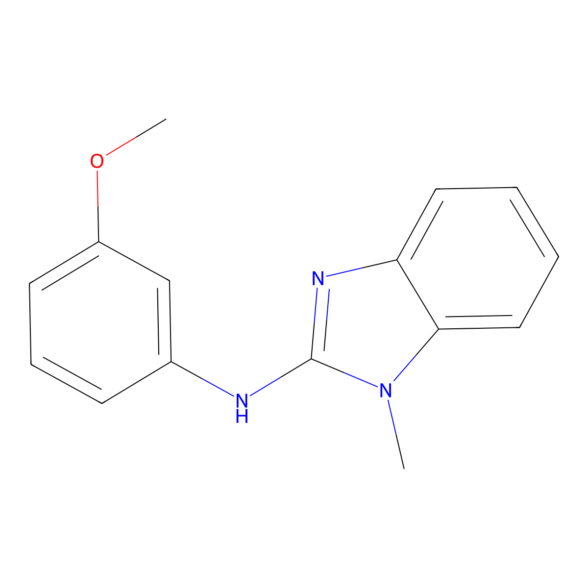 N-(3-methoxyphenyl)-1-methylbenzimidazol-2-amine molecular structure, CAS 630092-31-8