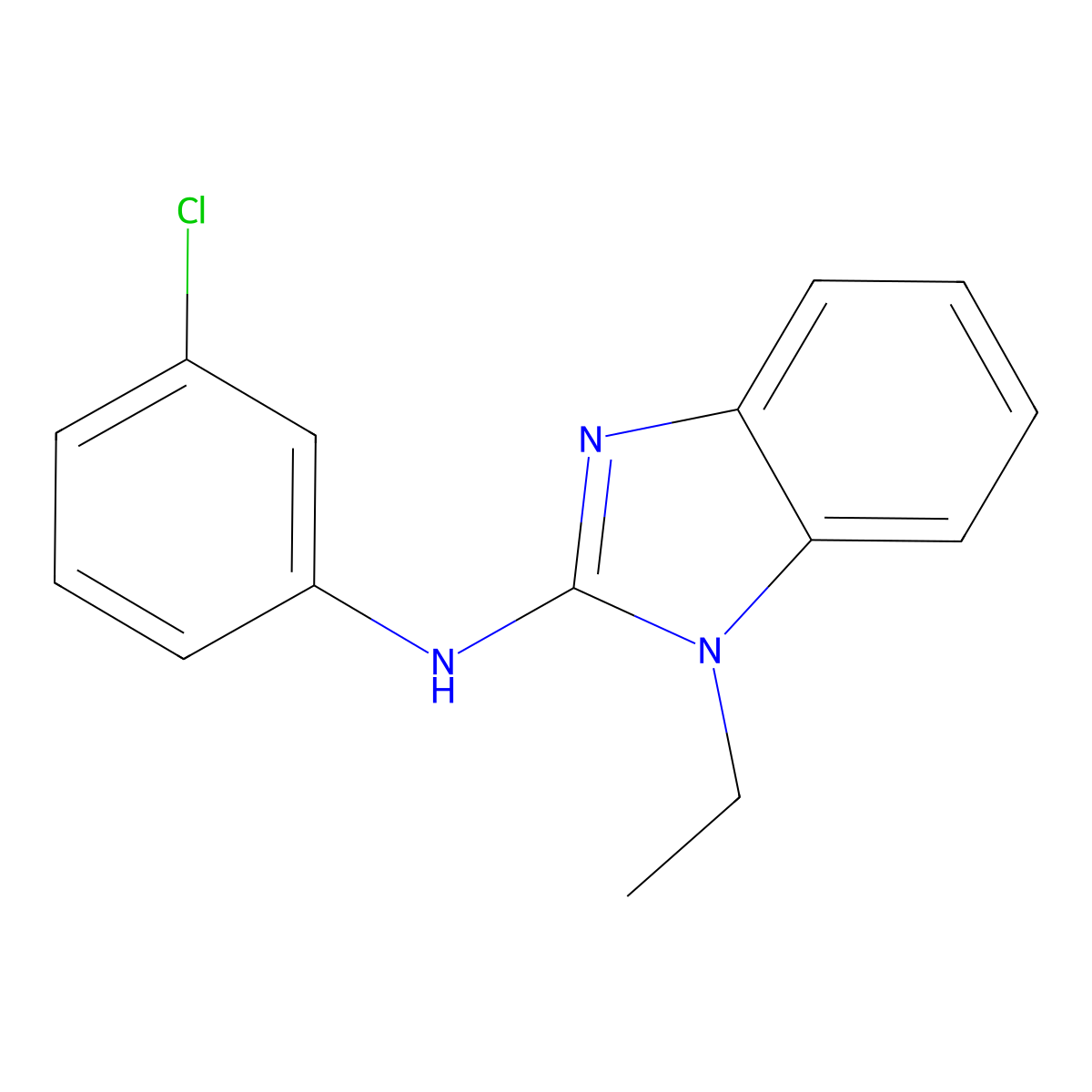 (3-Chlorophenyl)(1-ethylbenzimidazol-2-yl)amine molecular structure, CAS 630092-43-2