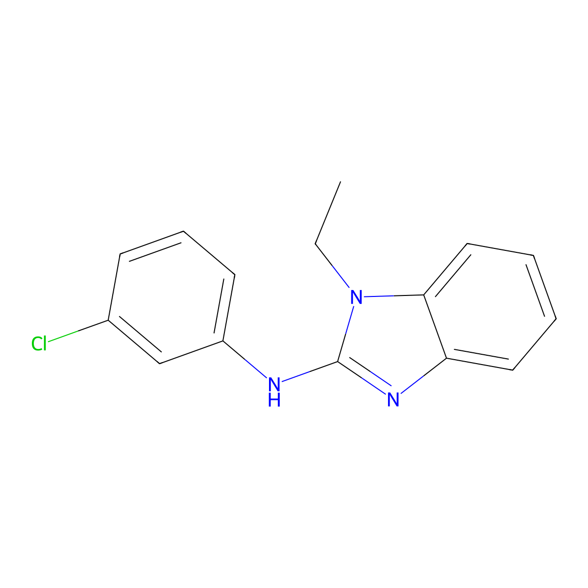 (3-Chlorophenyl)(1-ethylbenzimidazol-2-yl)amine molecular structure, CAS 630092-43-2