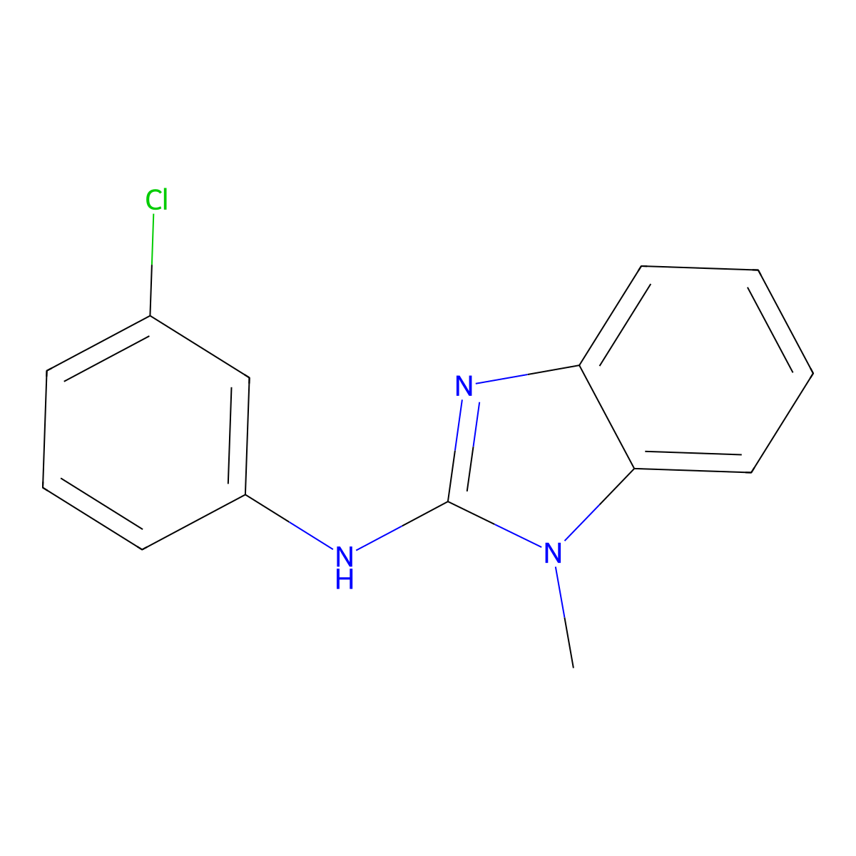 N-(3-chlorophenyl)-1-methyl-1H-1,3-benzodiazol-2-amine molecular structure, CAS 630092-51-2