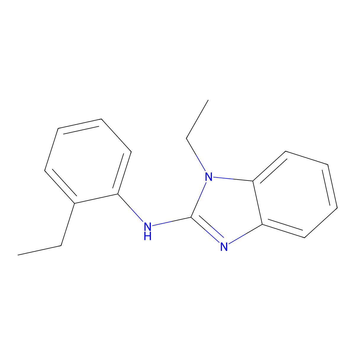 1-ethyl-N-(2-ethylphenyl)-1H-benzimidazol-2-amine molecular structure, CAS 630092-71-6