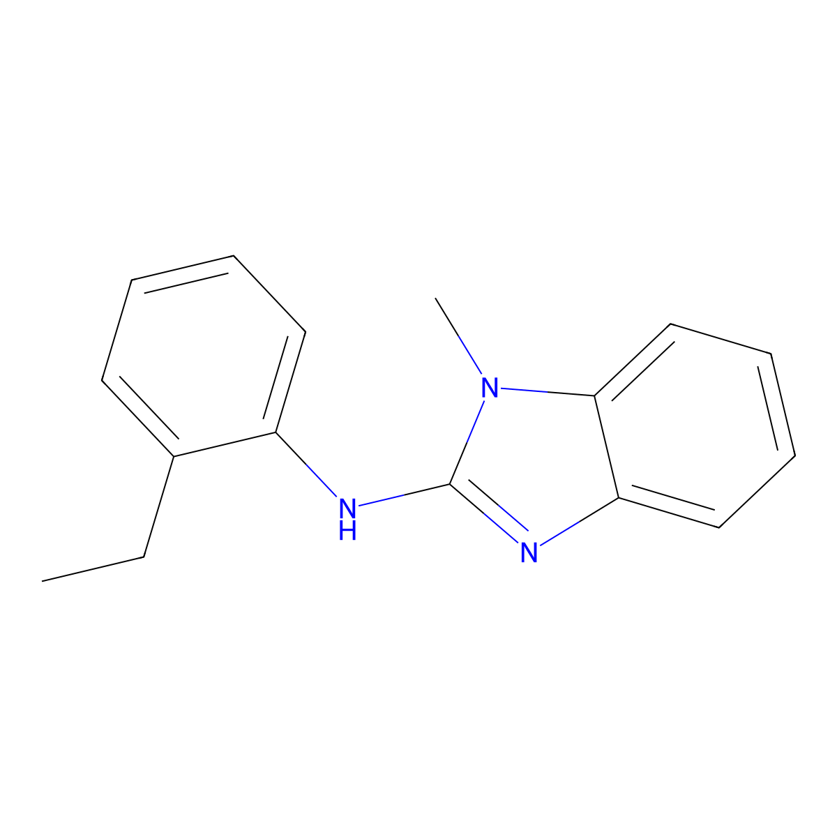 N-(2-ethylphenyl)-1-methyl-1H-1,3-benzodiazol-2-amine molecular structure, CAS 630092-73-8