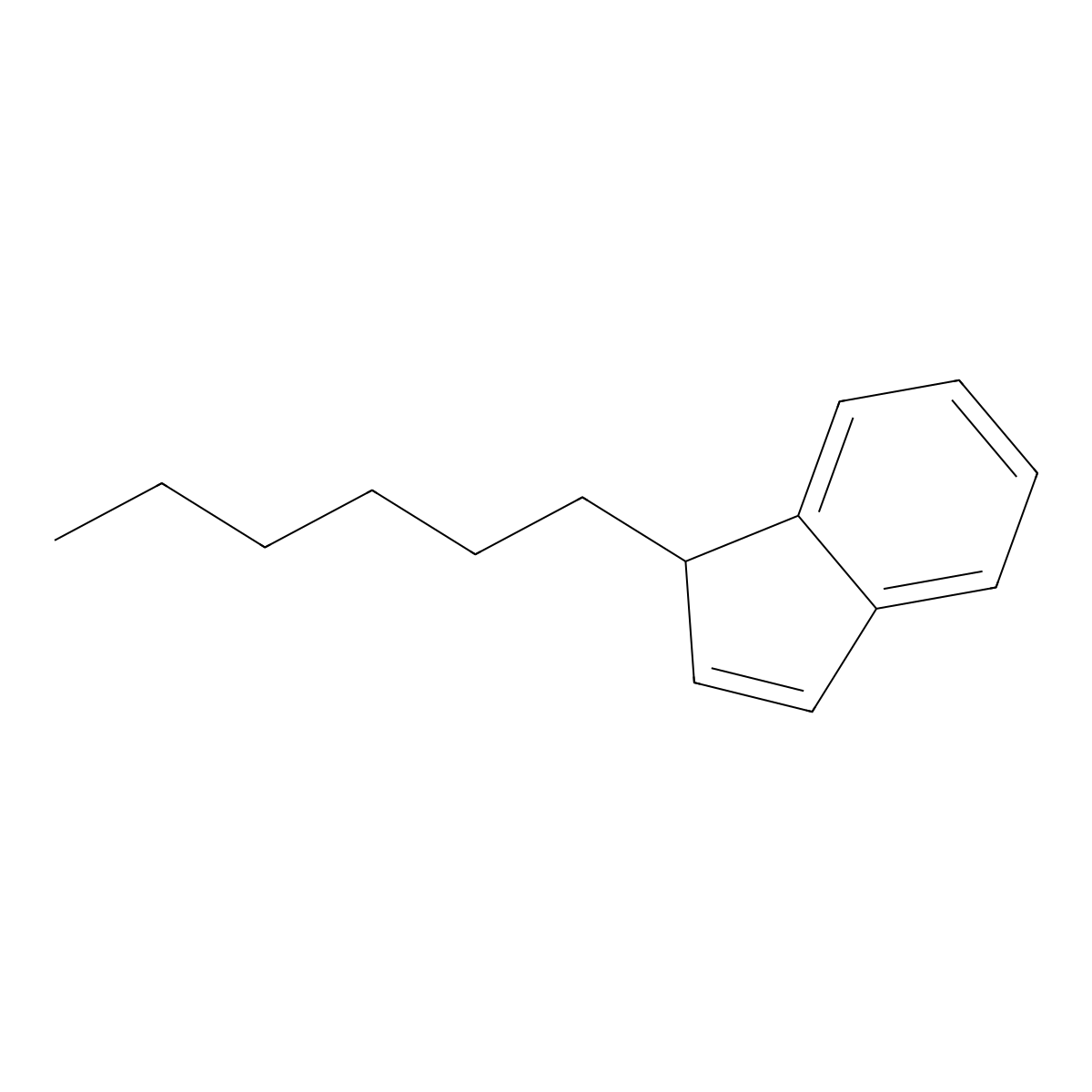 1H-Indene, 1-hexyl- molecular structure, CAS 6301-00-4