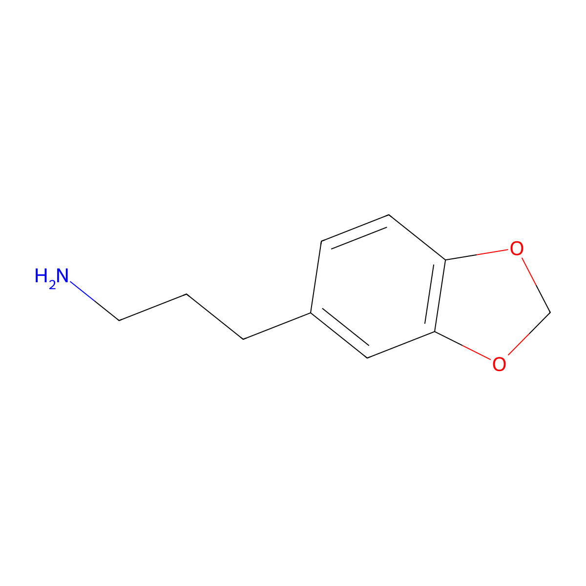 1,3-Benzodioxole-5-propanamine molecular structure, CAS 6301-13-9