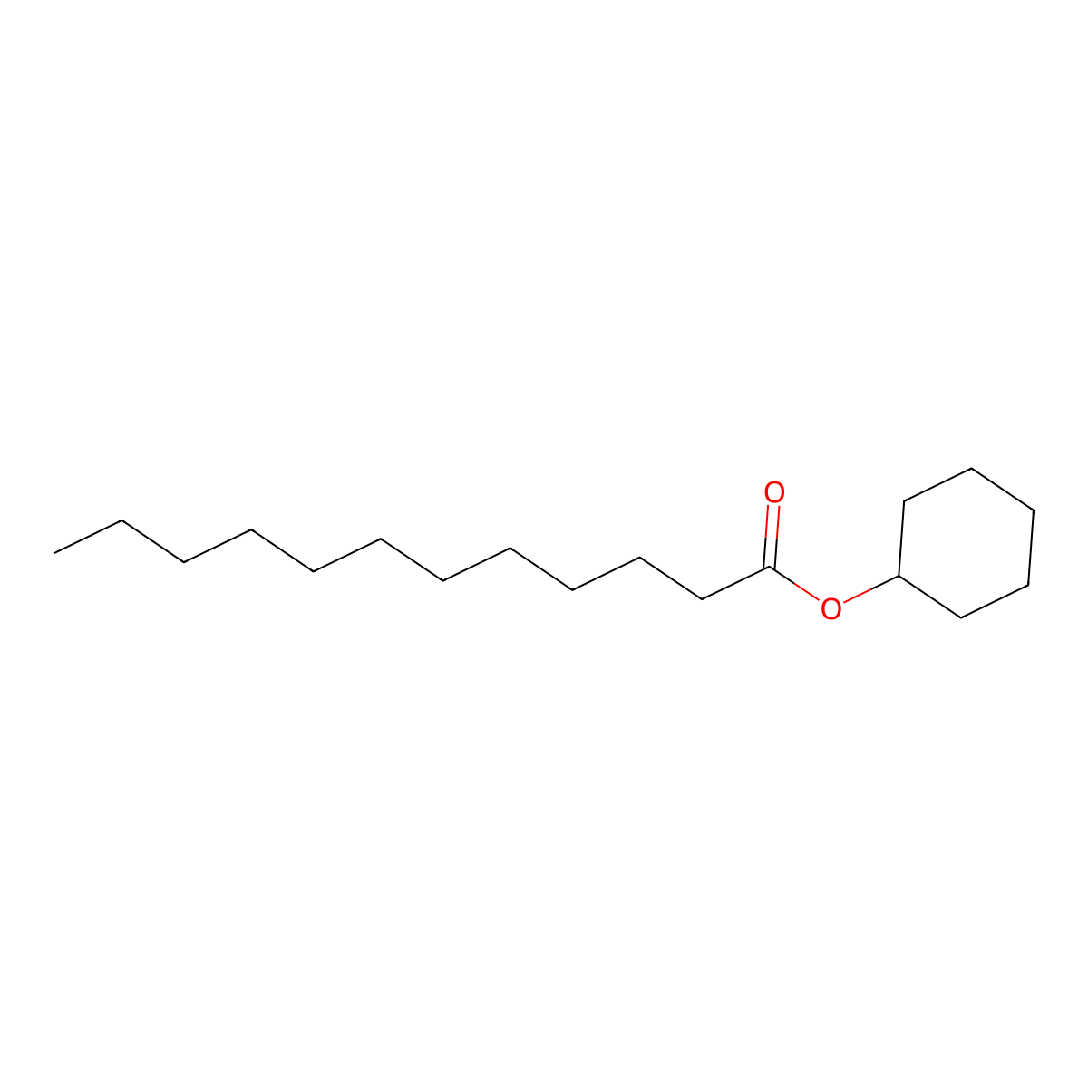 Cyclohexyl laurate molecular structure, CAS 6301-70-8