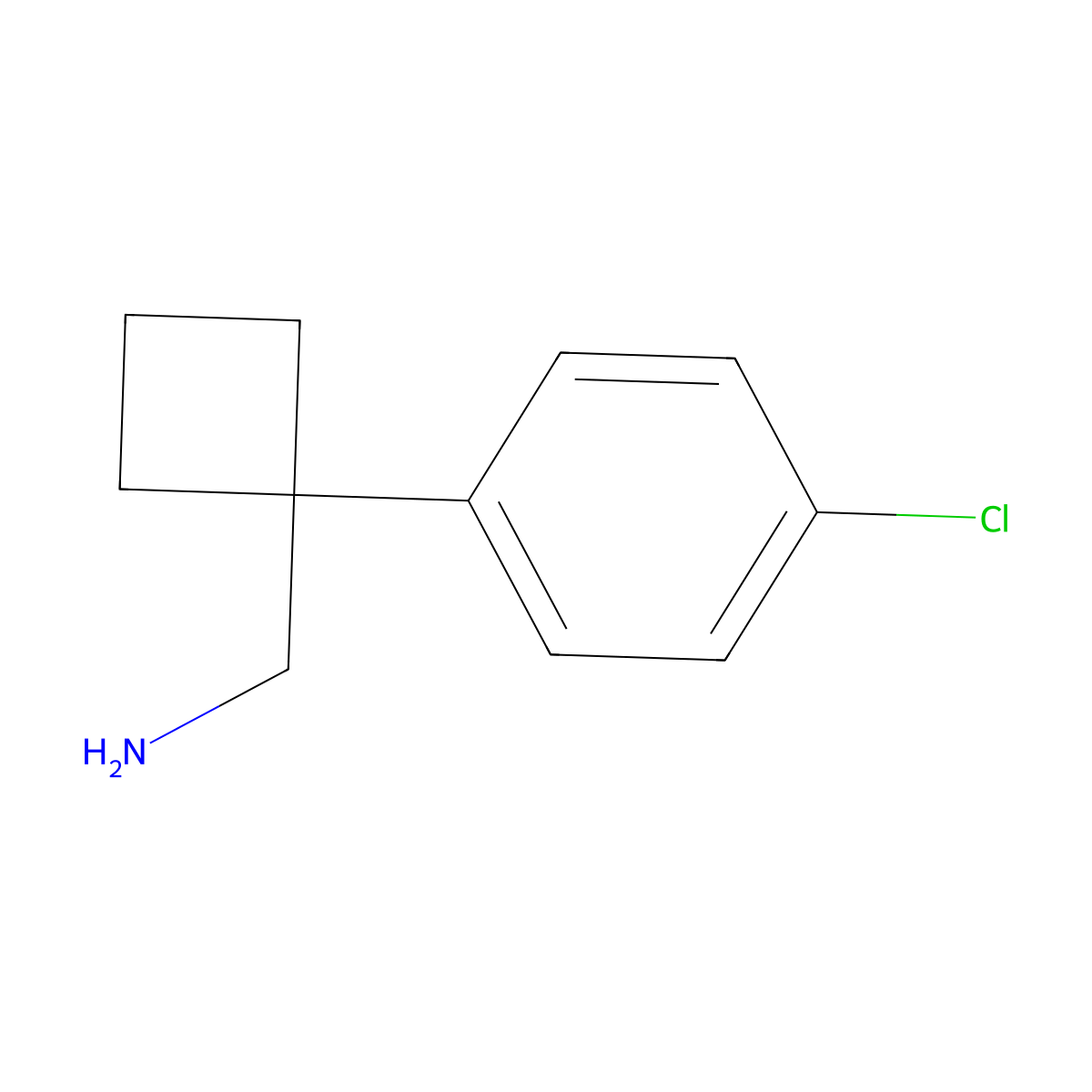 (1-(4-Chlorophenyl)cyclobutyl)methanamine molecular structure, CAS 63010-09-3