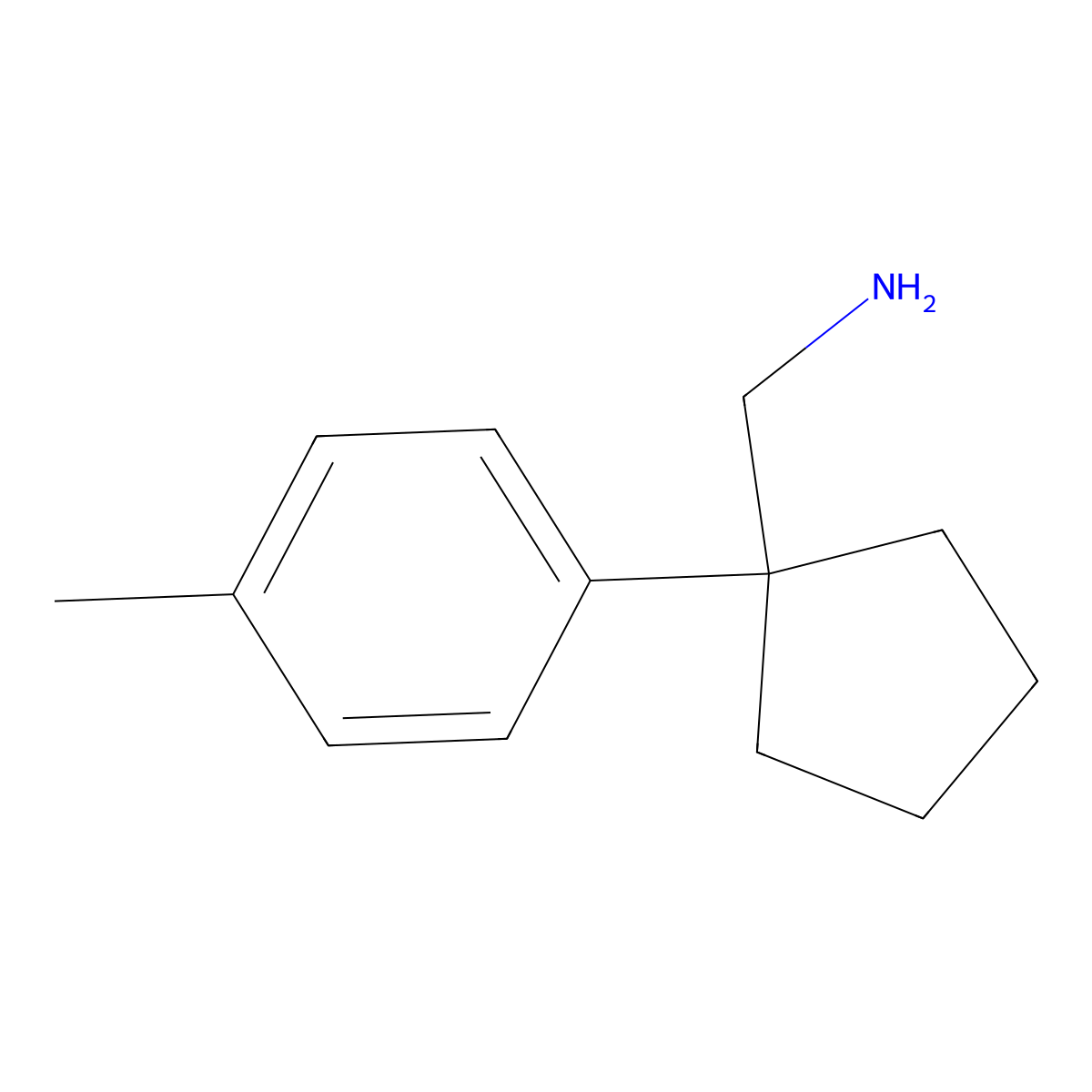 1-(4-Methylphenyl)cyclopentanemethanamine molecular structure, CAS 63010-11-7